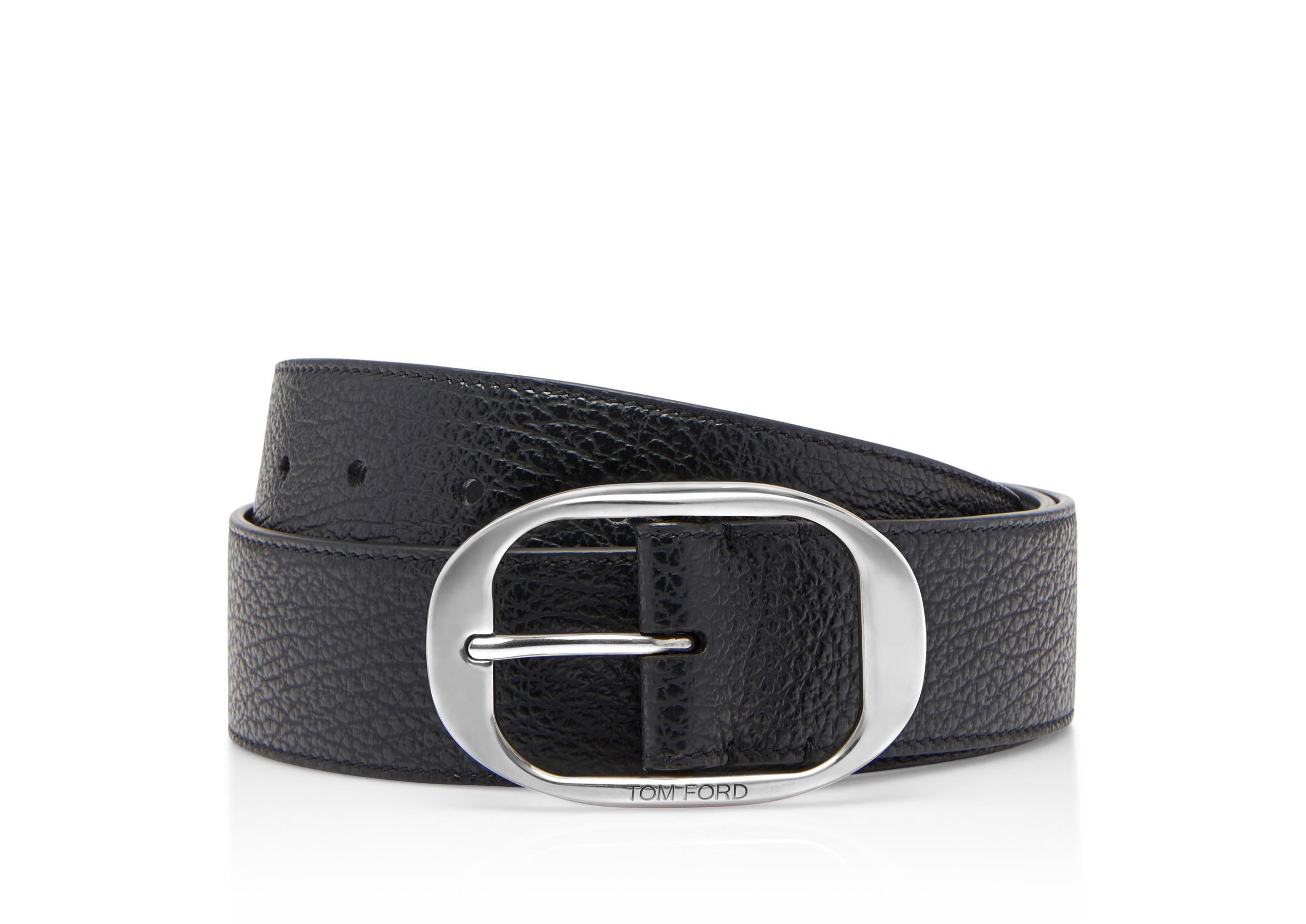 GRAIN LEATHER OVAL BELT - 1