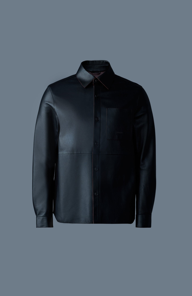REMINGTON Two-tone colored leather overshirt 1