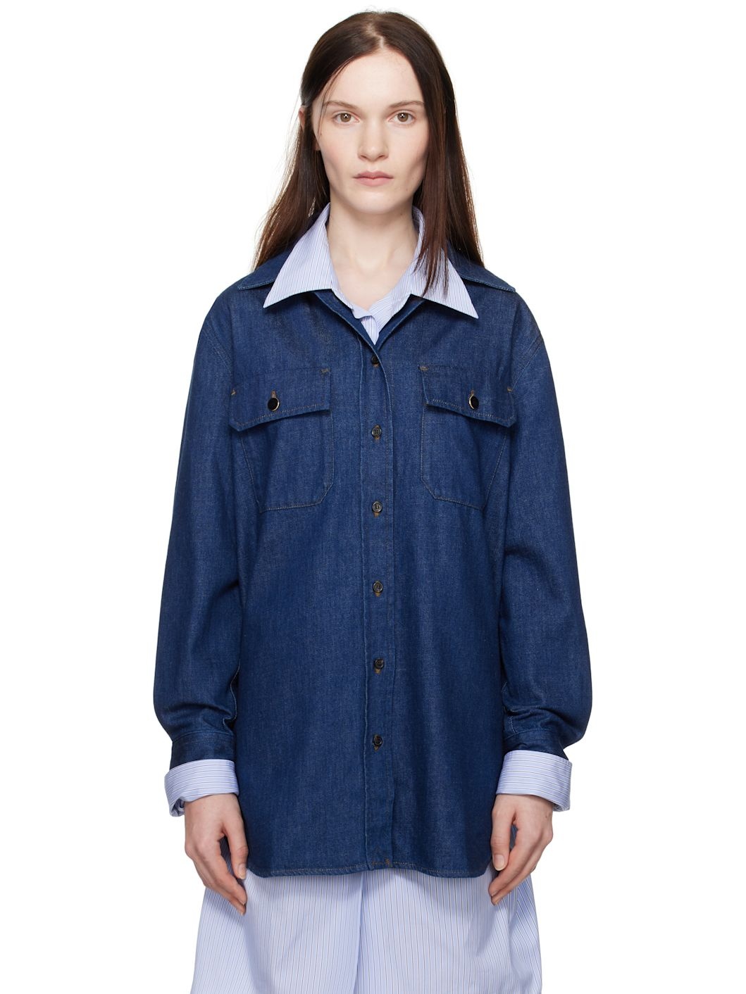 A. P.C. Indigo Anastasia Barbieri Edition Mare Denim Shirt - 1