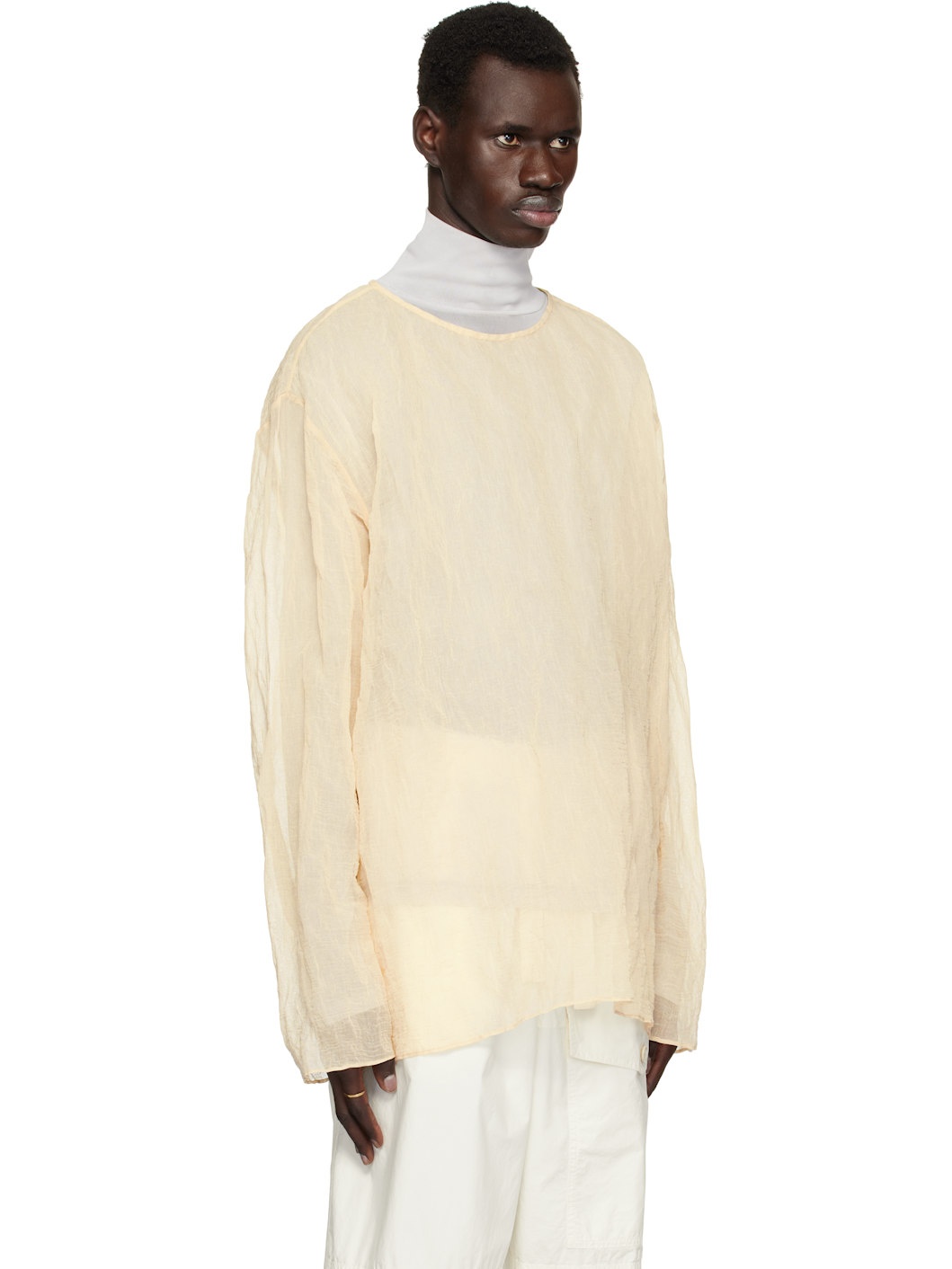 Beige Long Sleeve Top - 2