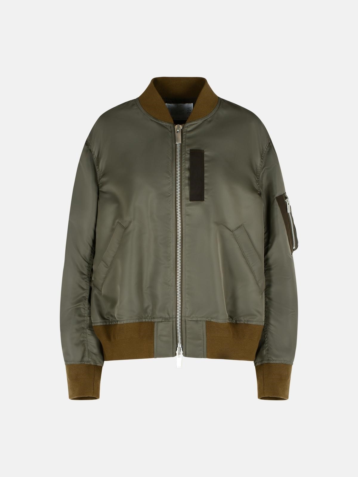 'TAUPE' NYLON BOMBER JACKET - 1