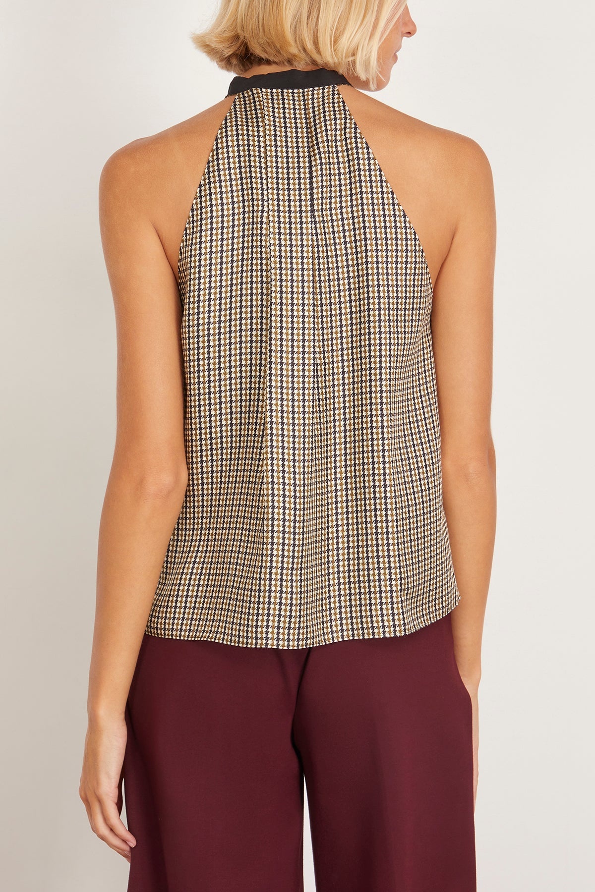 Checked Coolness Blouse in Pepita Mix Khaki - 4