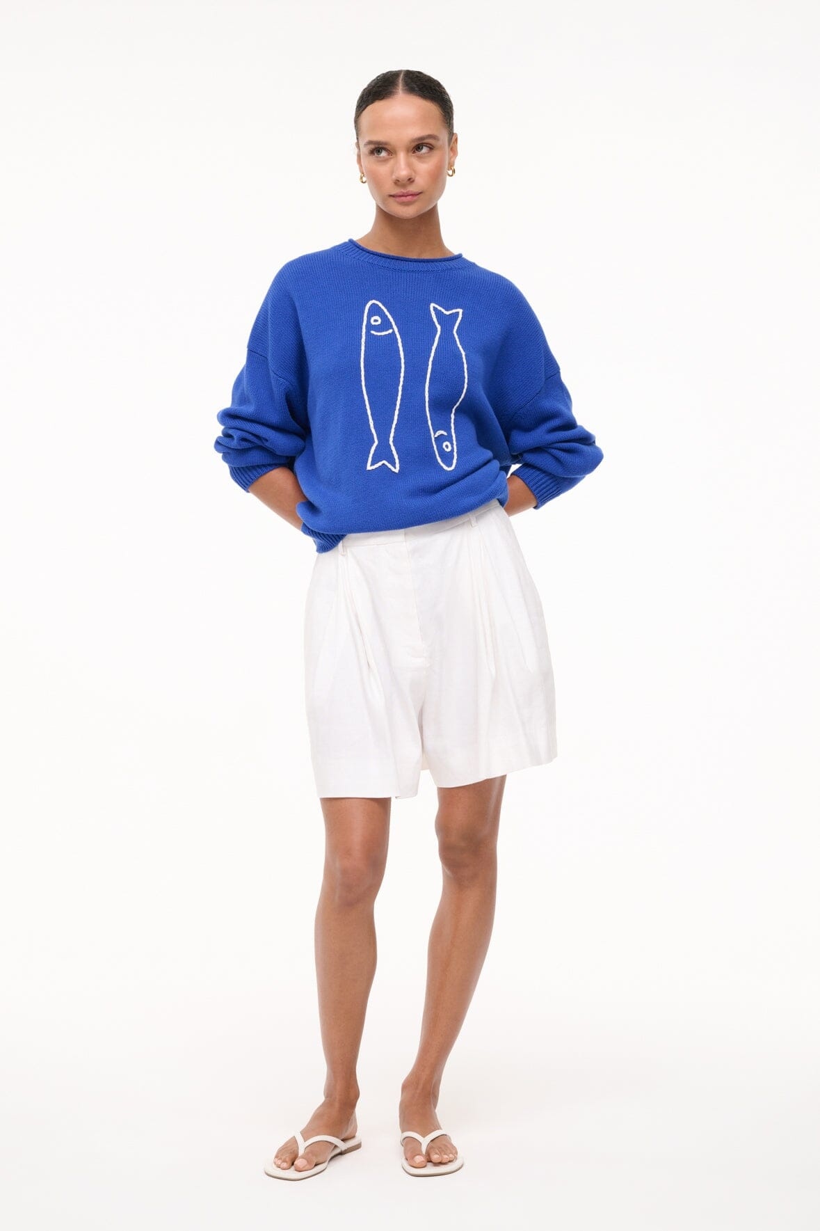 STAUD GIADA SWEATER PIER BLUE - 7