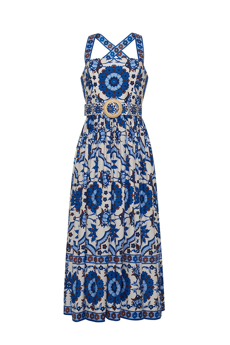 Julie Dress Criss-Cross Charm, Cinched in Print 1