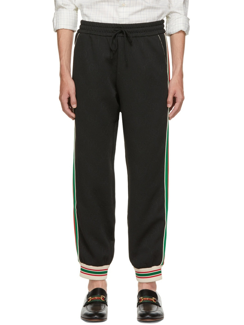 Black GG Jacquard Lounge Pants - 1