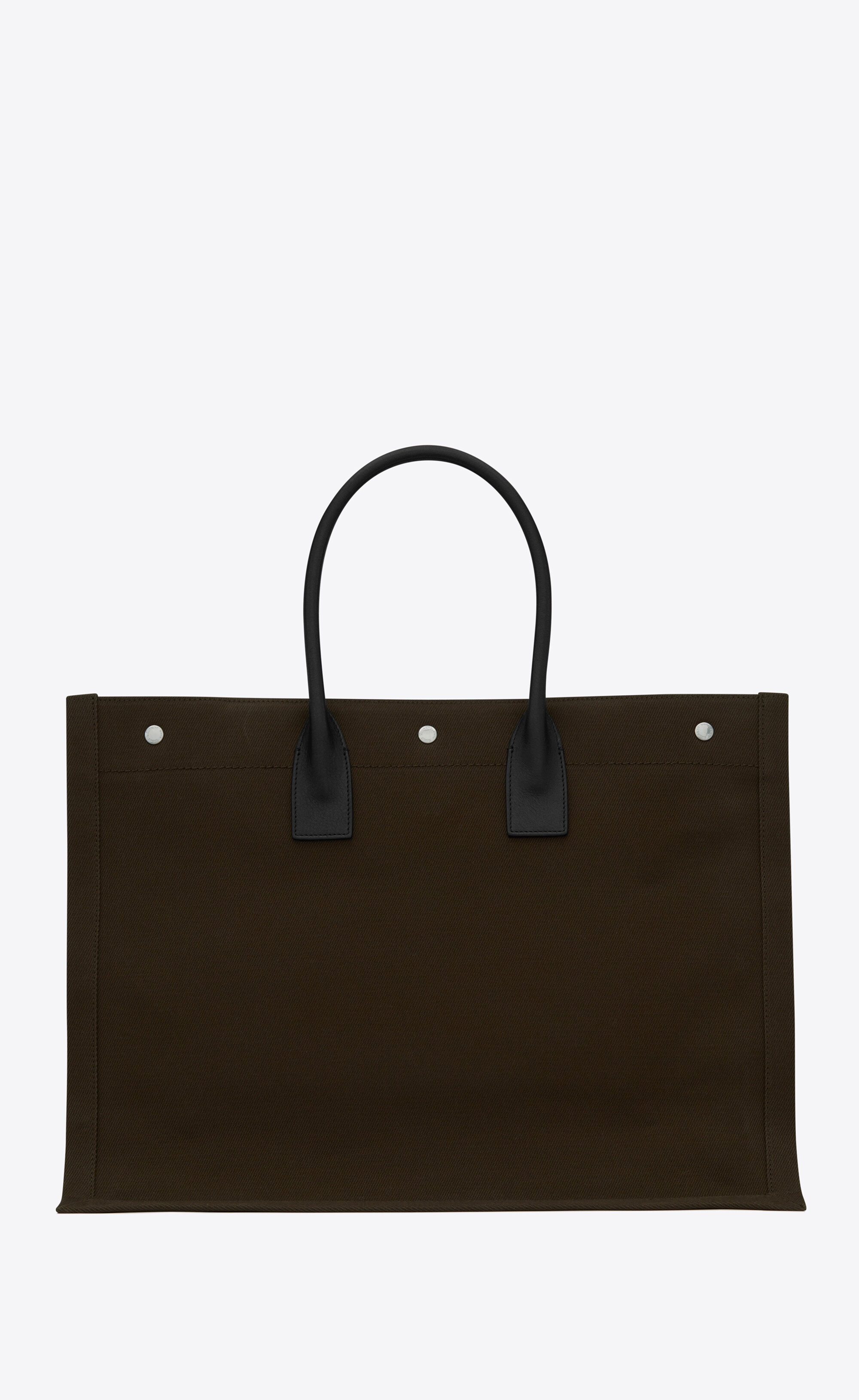 rive gauche large tote bag in printed canvas and leather - 2