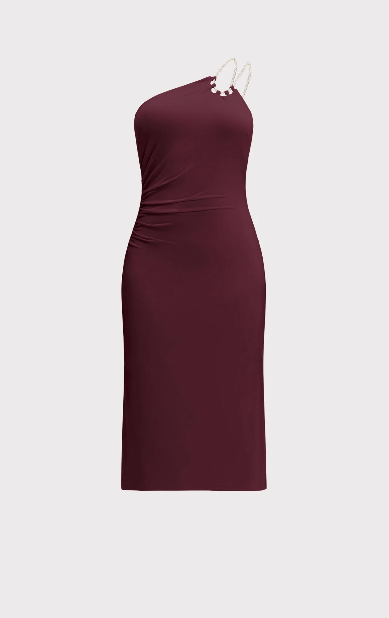 STRAPPY JERSEY MIDI DRESS W CRYSTAL TRIM - 1