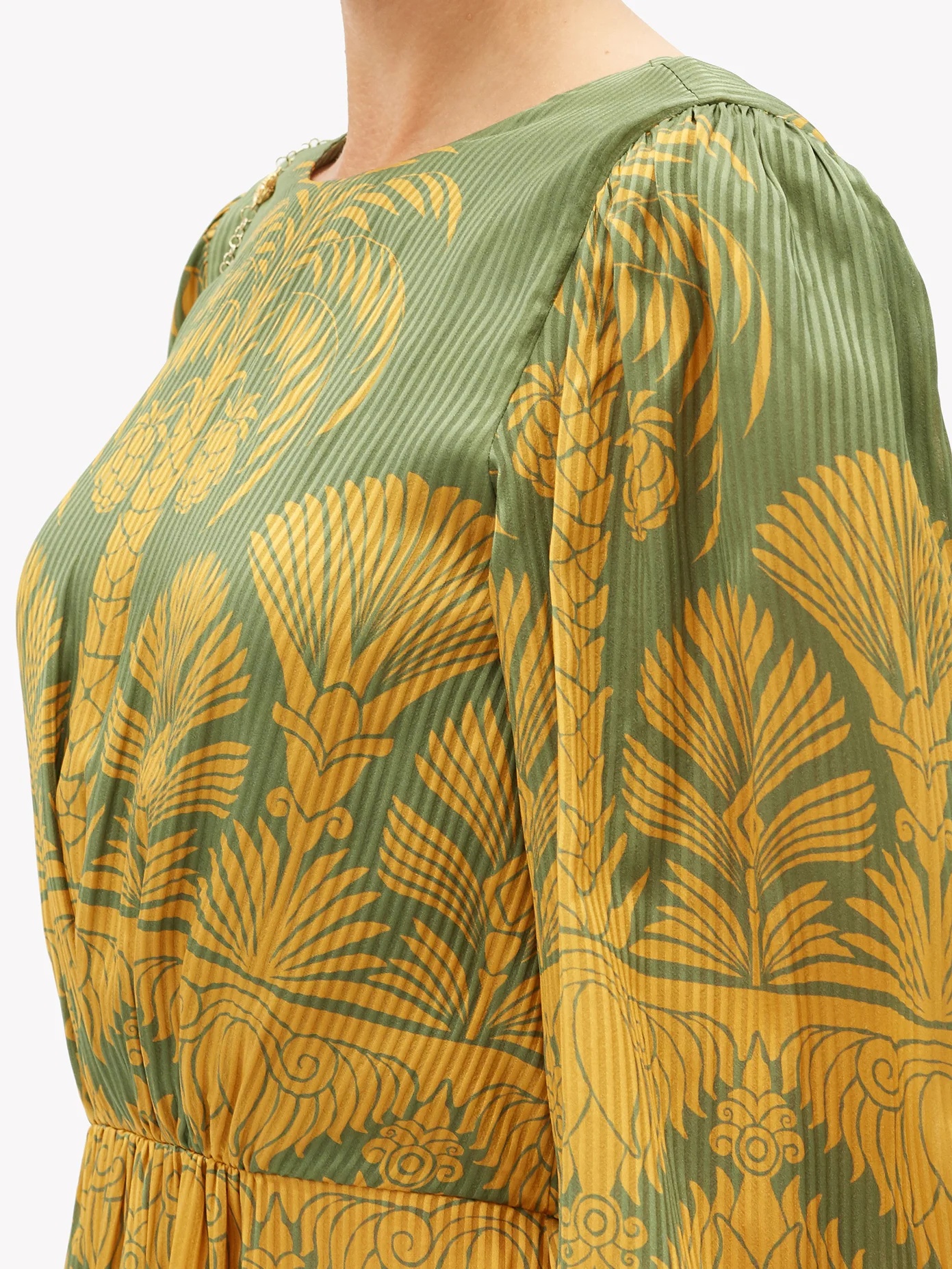 Gift of the Nile palm tree-print silk dress - 4