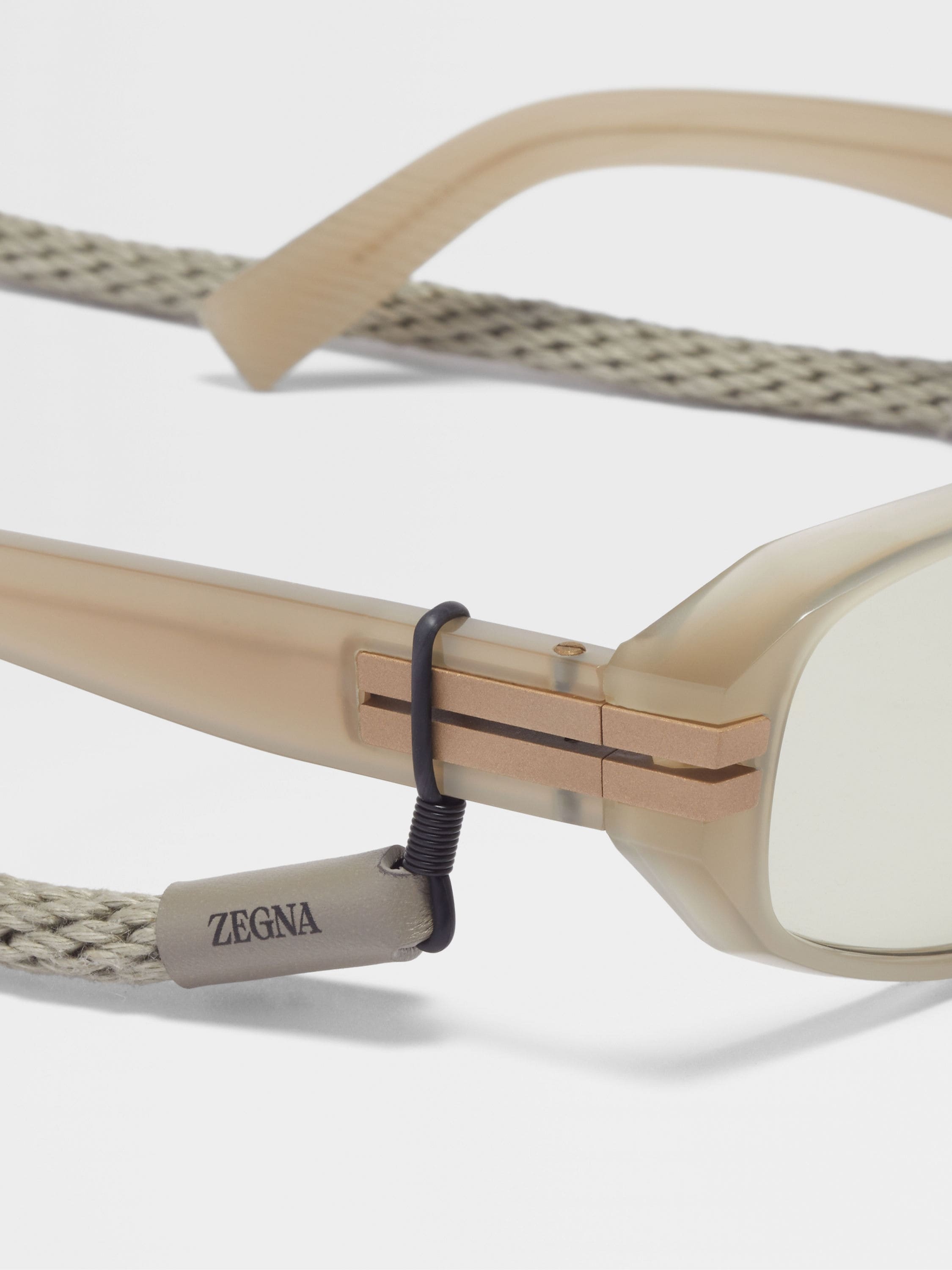 LIGHT BEIGE ACETATE SUNGLASSES - 5