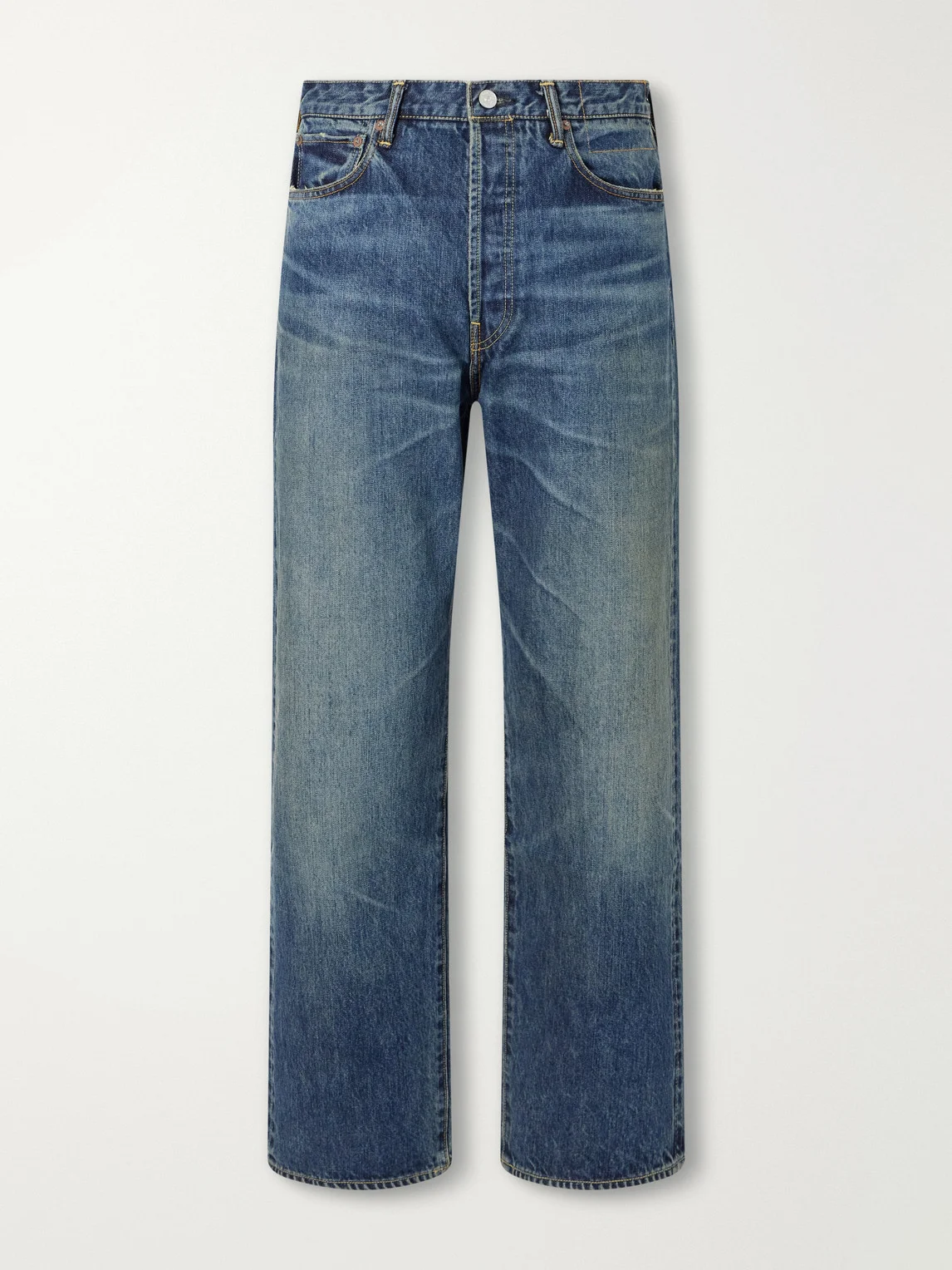 Social Sculpture 01 Wide-Leg Distressed Jeans - 1