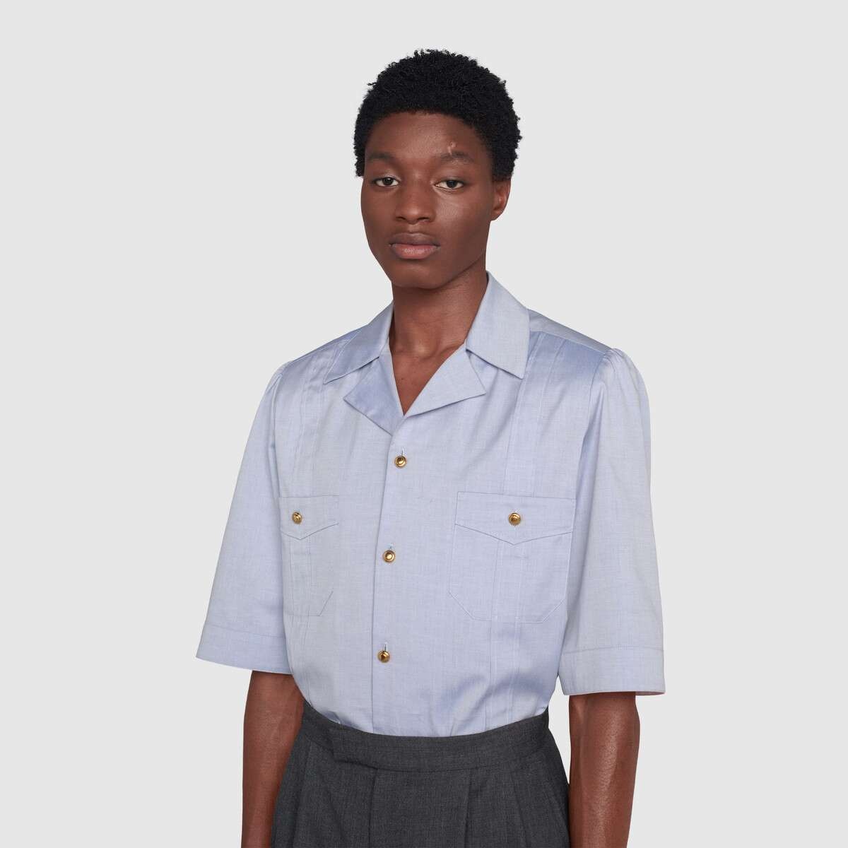 Short-sleeved Oxford cotton shirt - 5