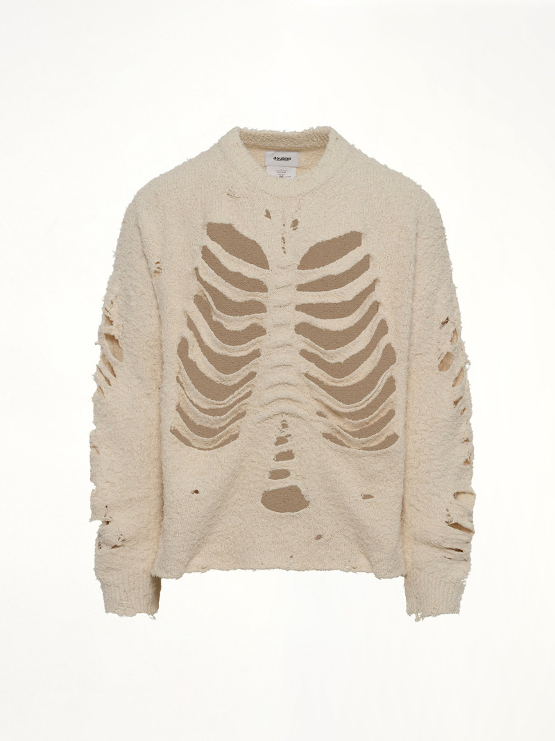 doublet Ribcage Knit Pullover in Ivory outlook