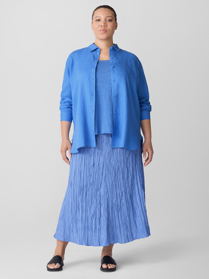 Crushed Silk Flared Skirt 6