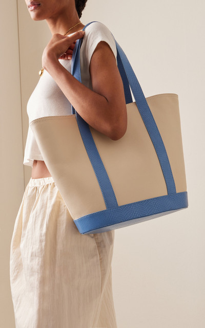 STAUD Allora Leather Tote Bag blue outlook