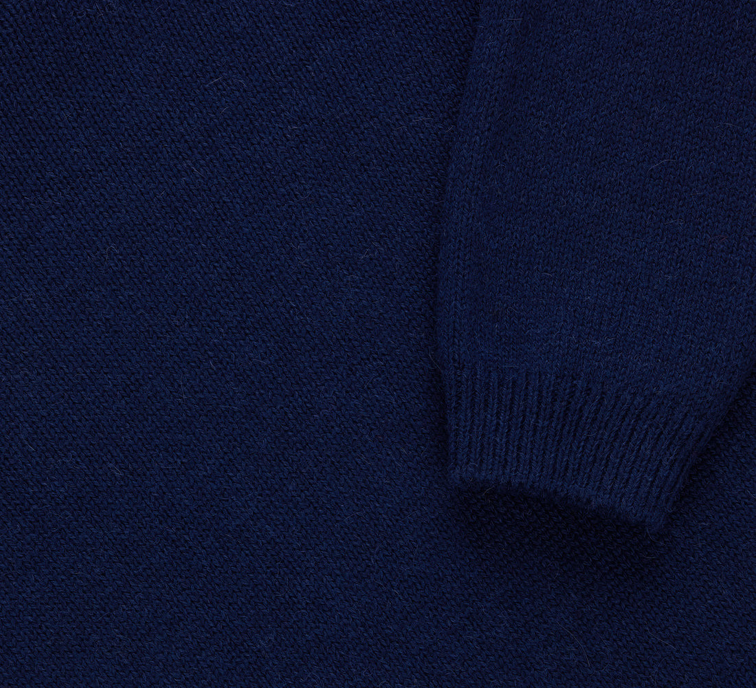 Long Sleeve Knit Polo - Midnight Alpaca - 4