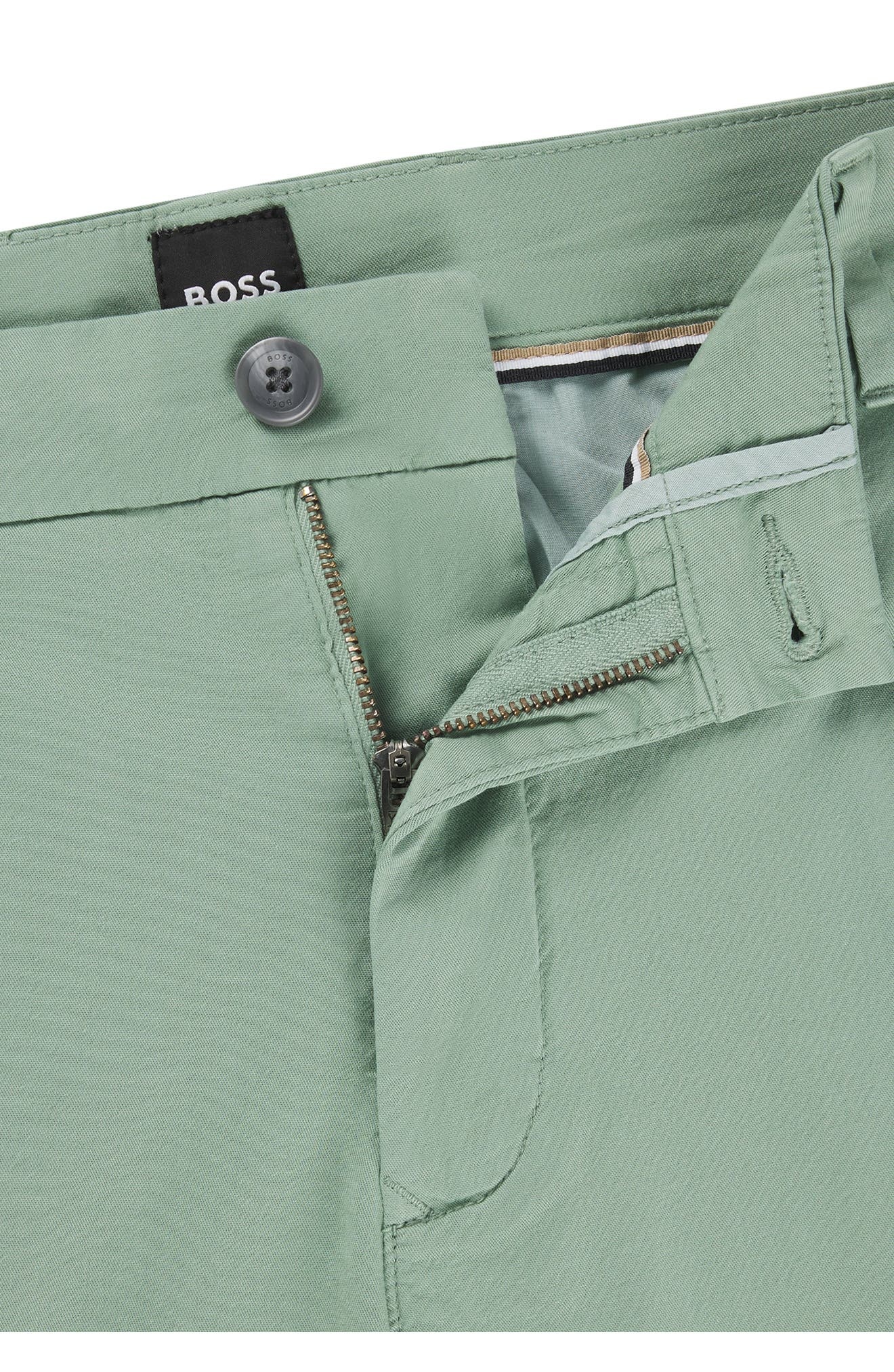 BOSS Slice Stretch Cotton Shorts in Open Green at Nordstrom - 4