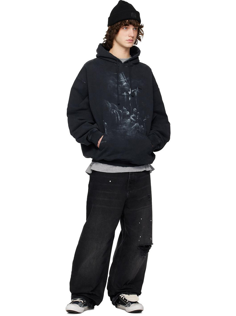 VETEMENTS Black Jesus On A Cross Hoodie outlook