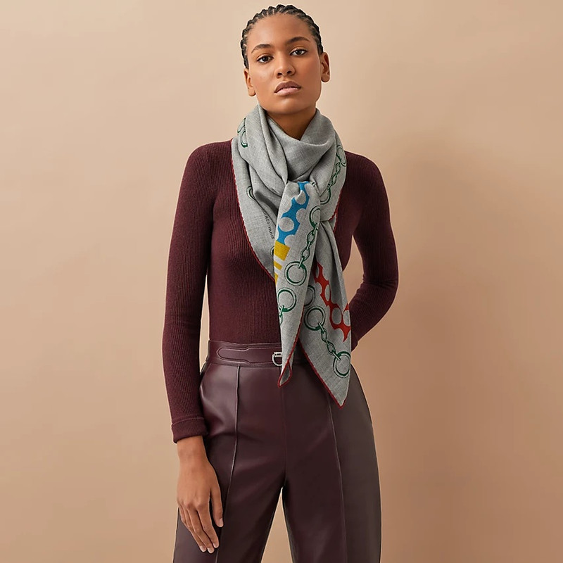 Hermès Liste en Chaines shawl 140 outlook