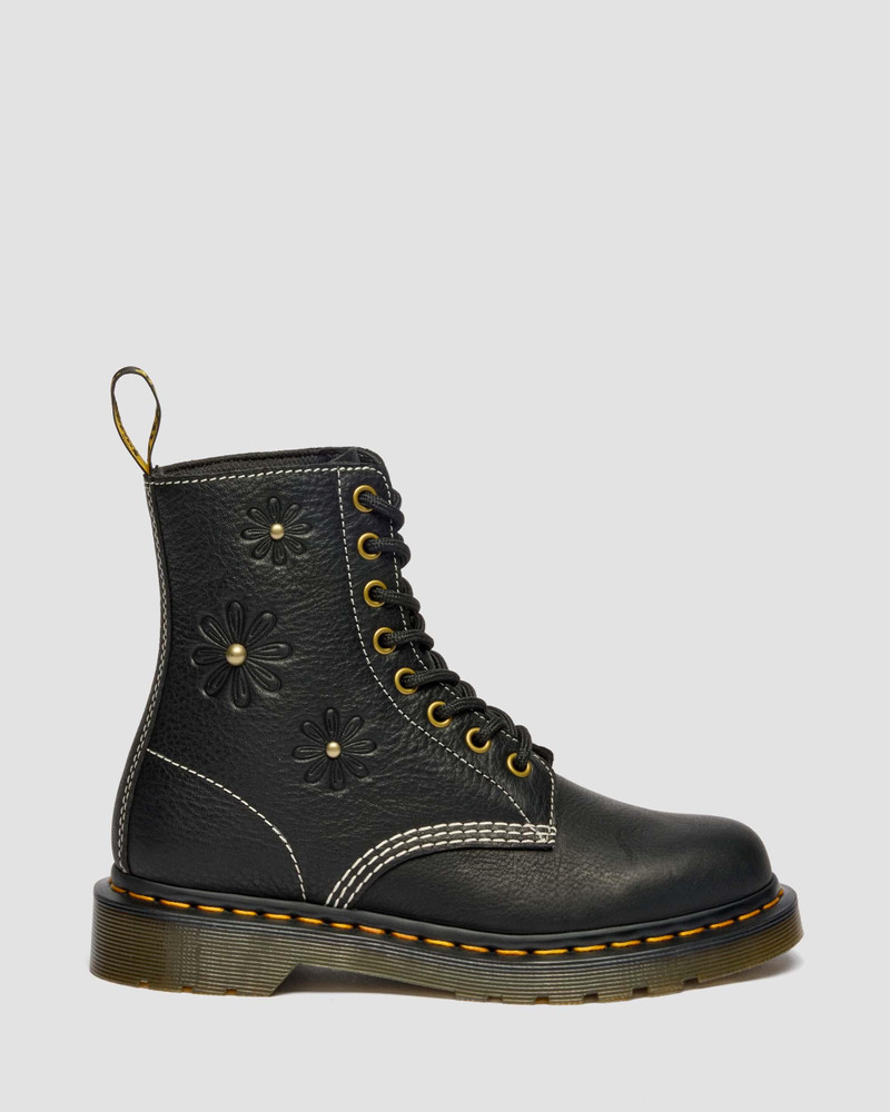1460 Pascal Flower Grizzly Leather Boots - 1