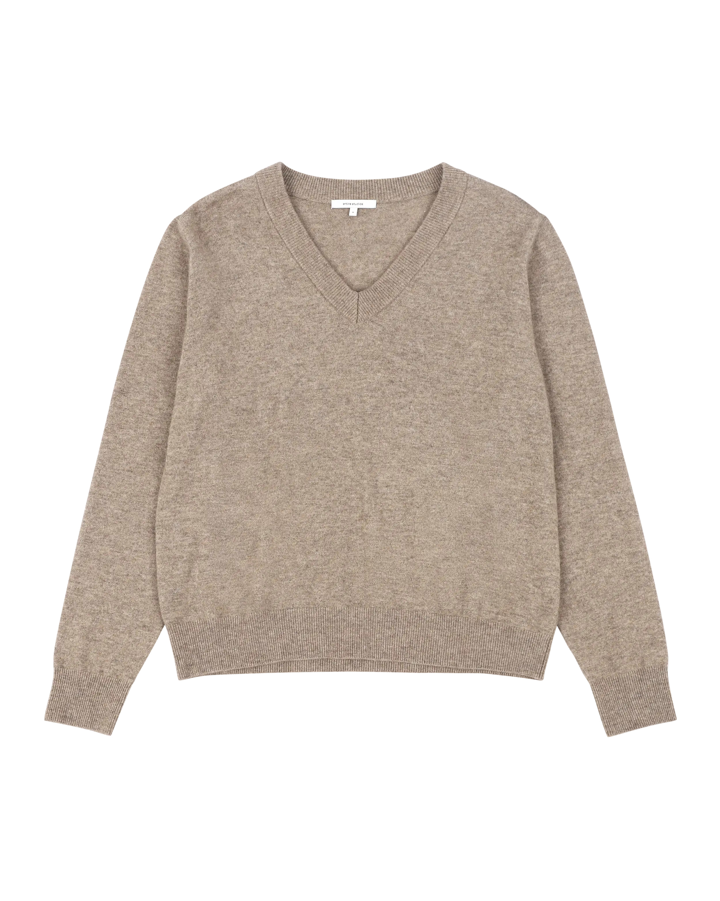 KNIT V-NECK CAMEL - 5