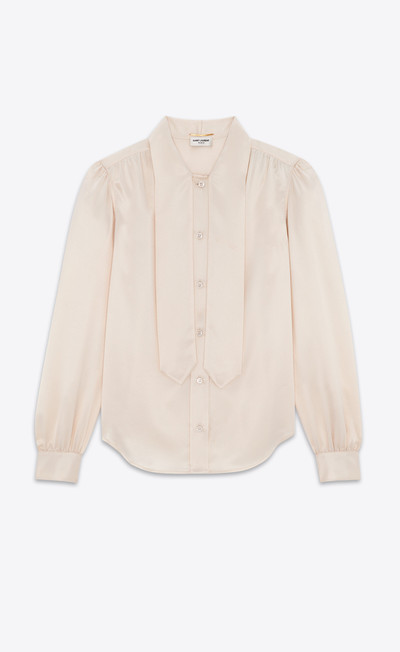 SAINT LAURENT lavallière-neck blouse in silk satin outlook