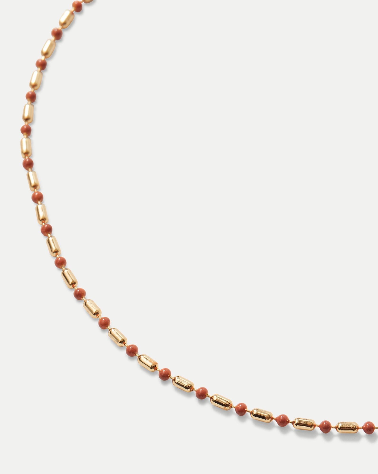 LONG ENAMEL BEAD CHAIN NECKLACE - 4