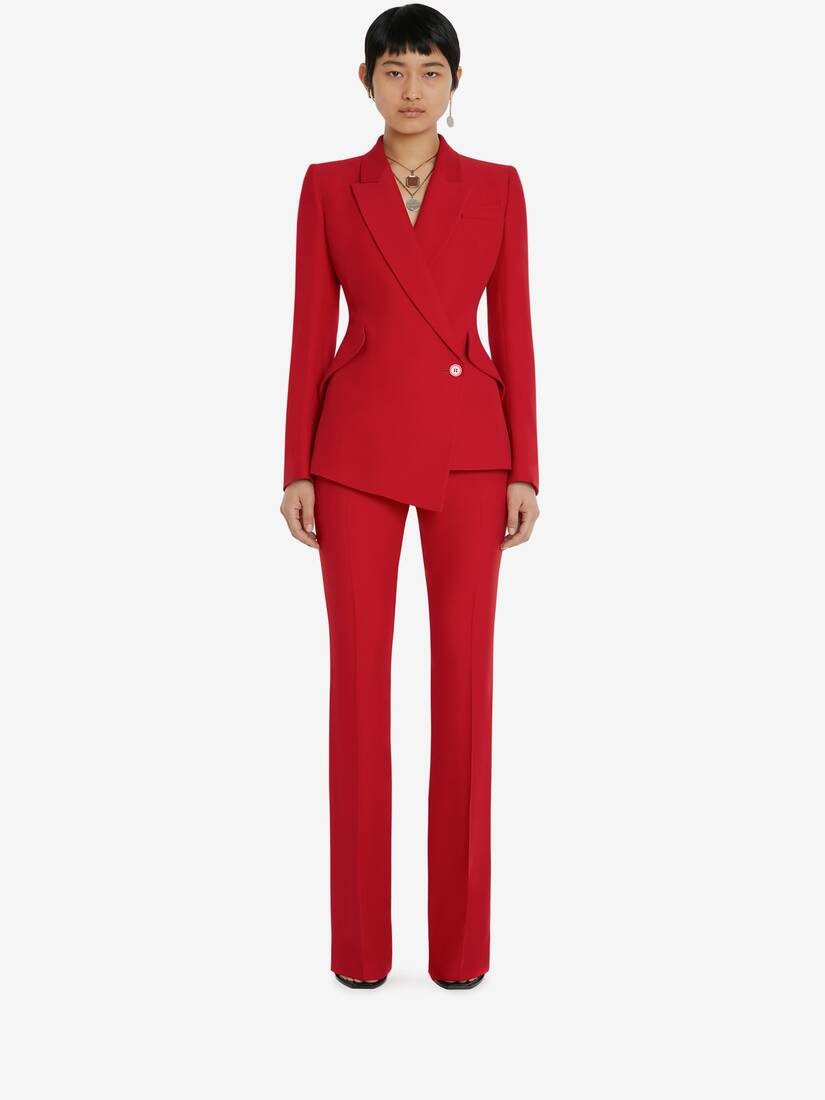 Narrow Bootcut Trousers in Welsh Red - 2