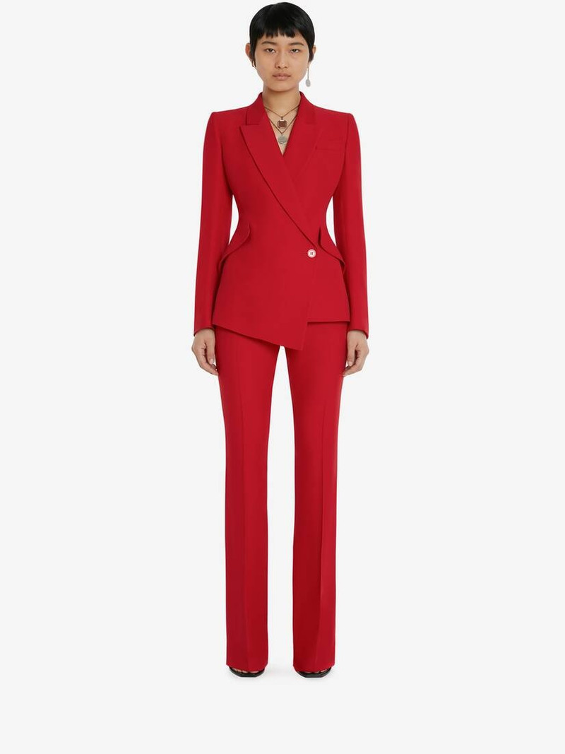Alexander McQueen Narrow Bootcut Trousers in Welsh Red outlook