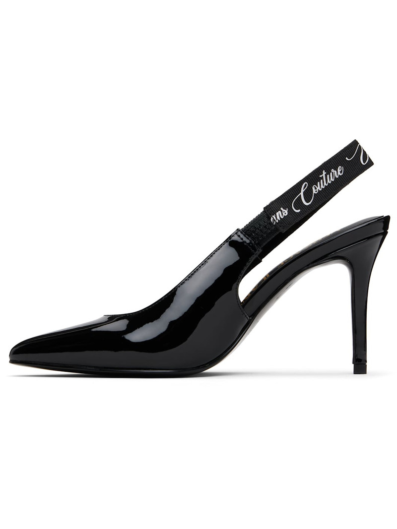 VERSACE JEANS COUTURE Black Scarlett Slingback Mid Heels outlook