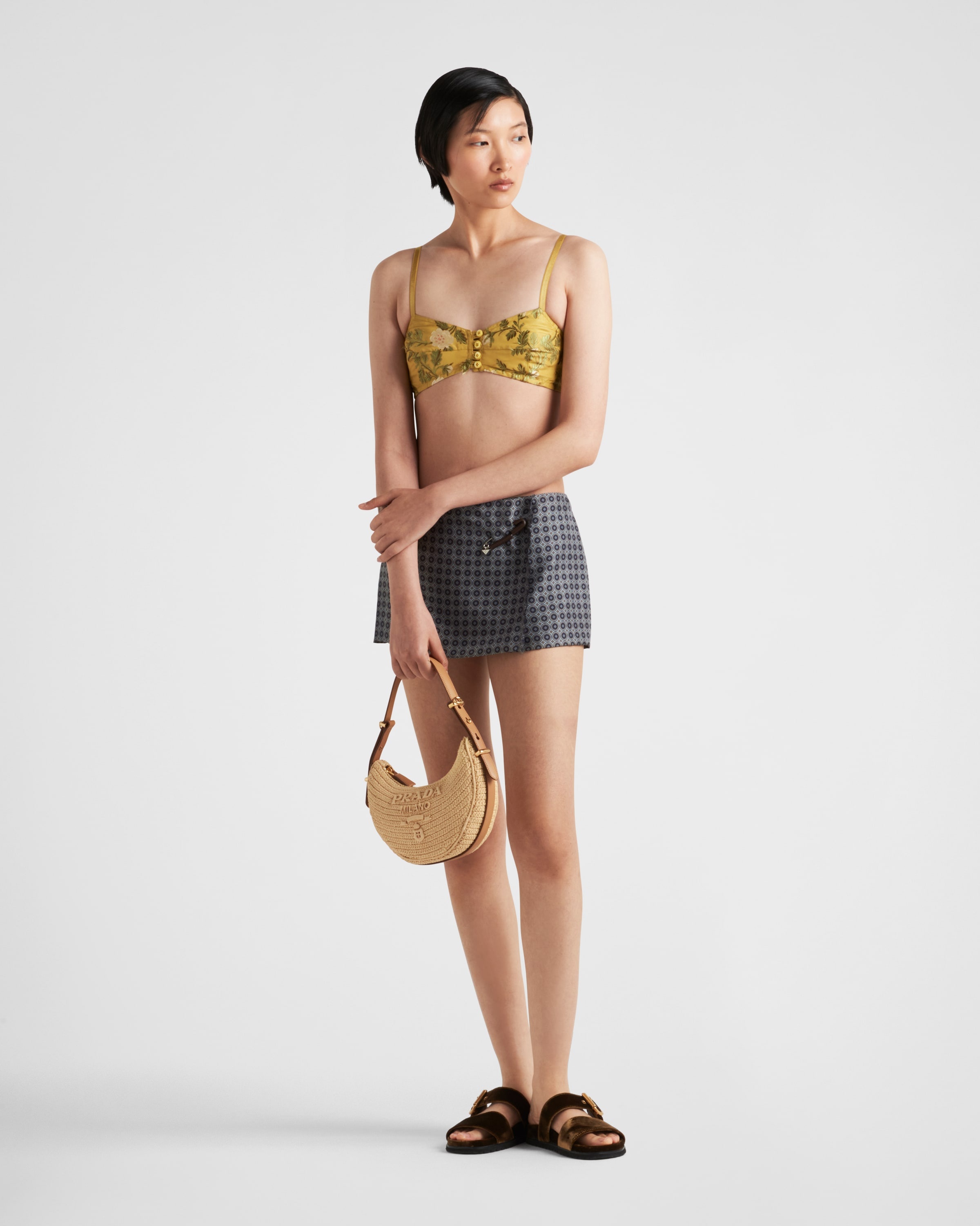 Printed silk twill miniskirt - 2