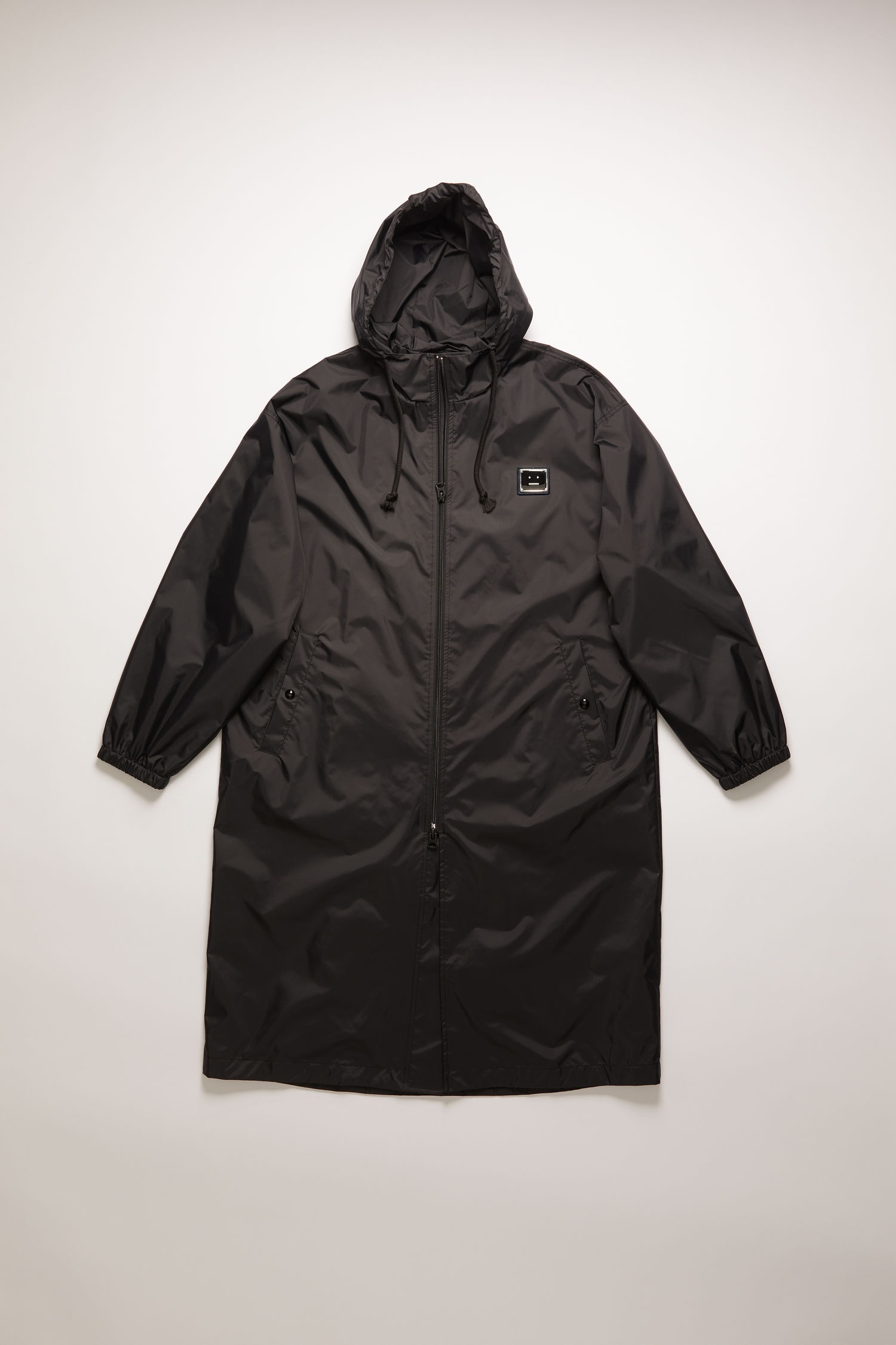 Acne Studios Face plaque technical raincoat black REVERSIBLE