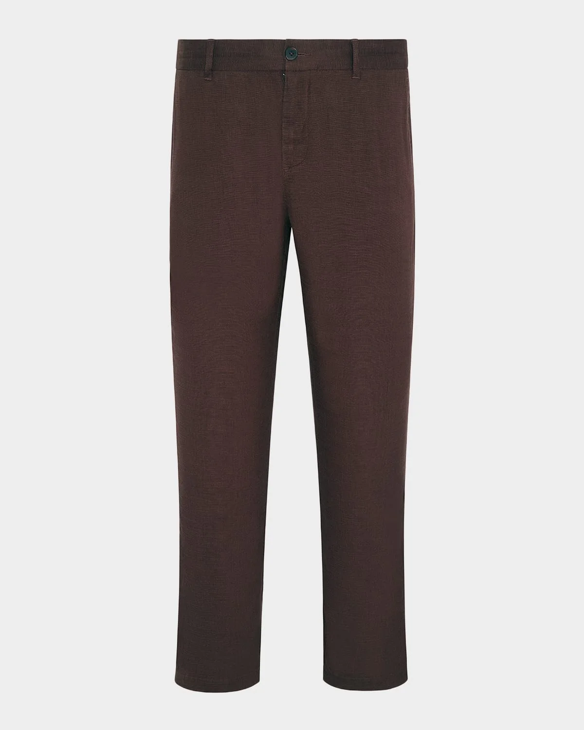 Men's Stretch Linen Flat-Front Trousers - 1