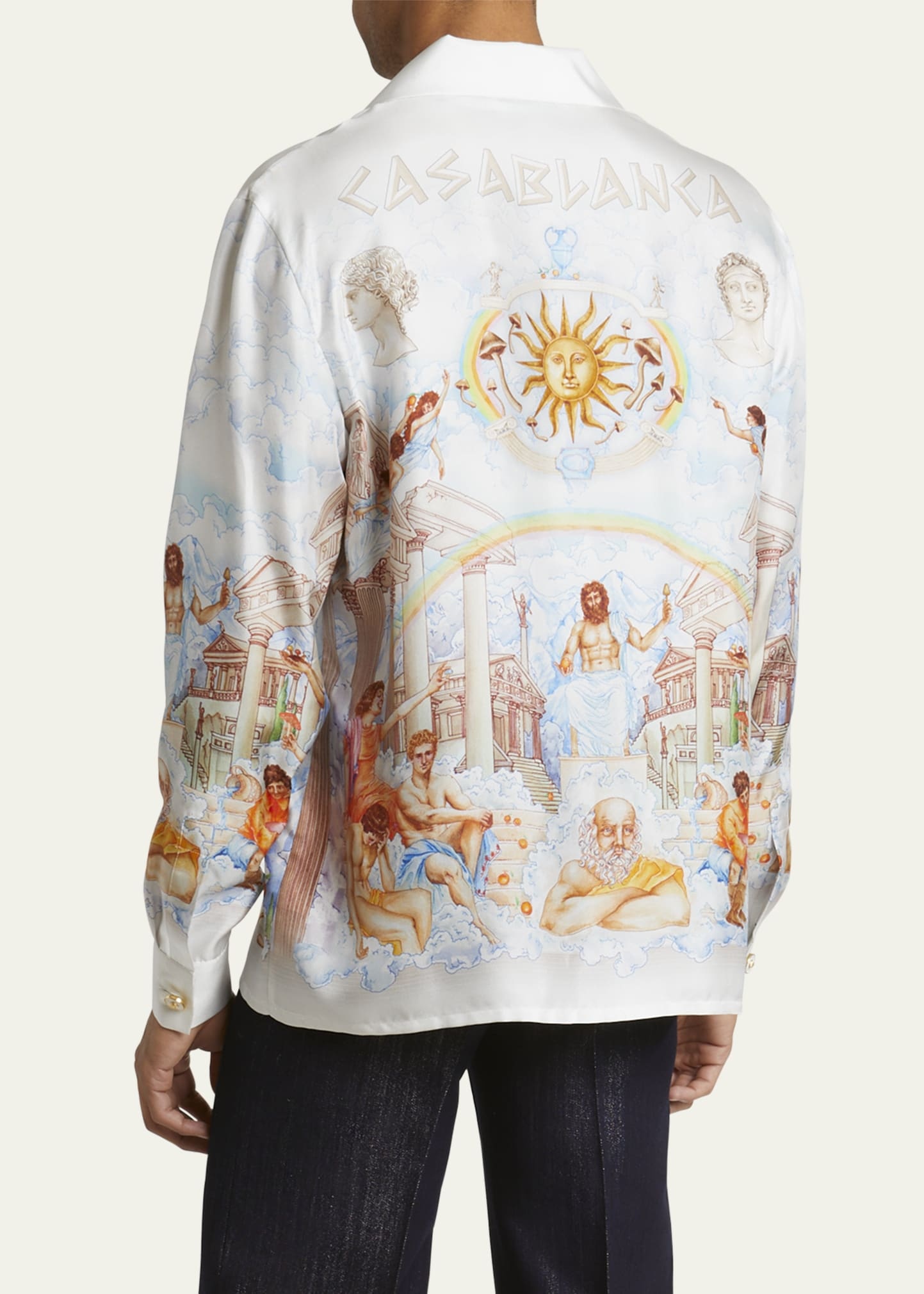 Men's Greek Temple du Savoir Silk Camp Shirt - 3