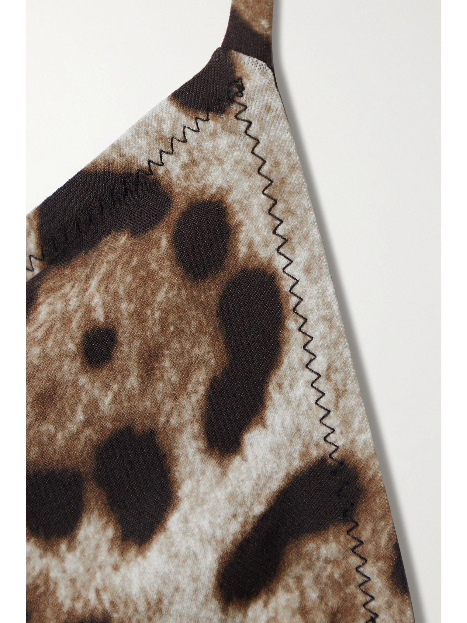 Leopard-print triangle bikini top Leopard print - 4