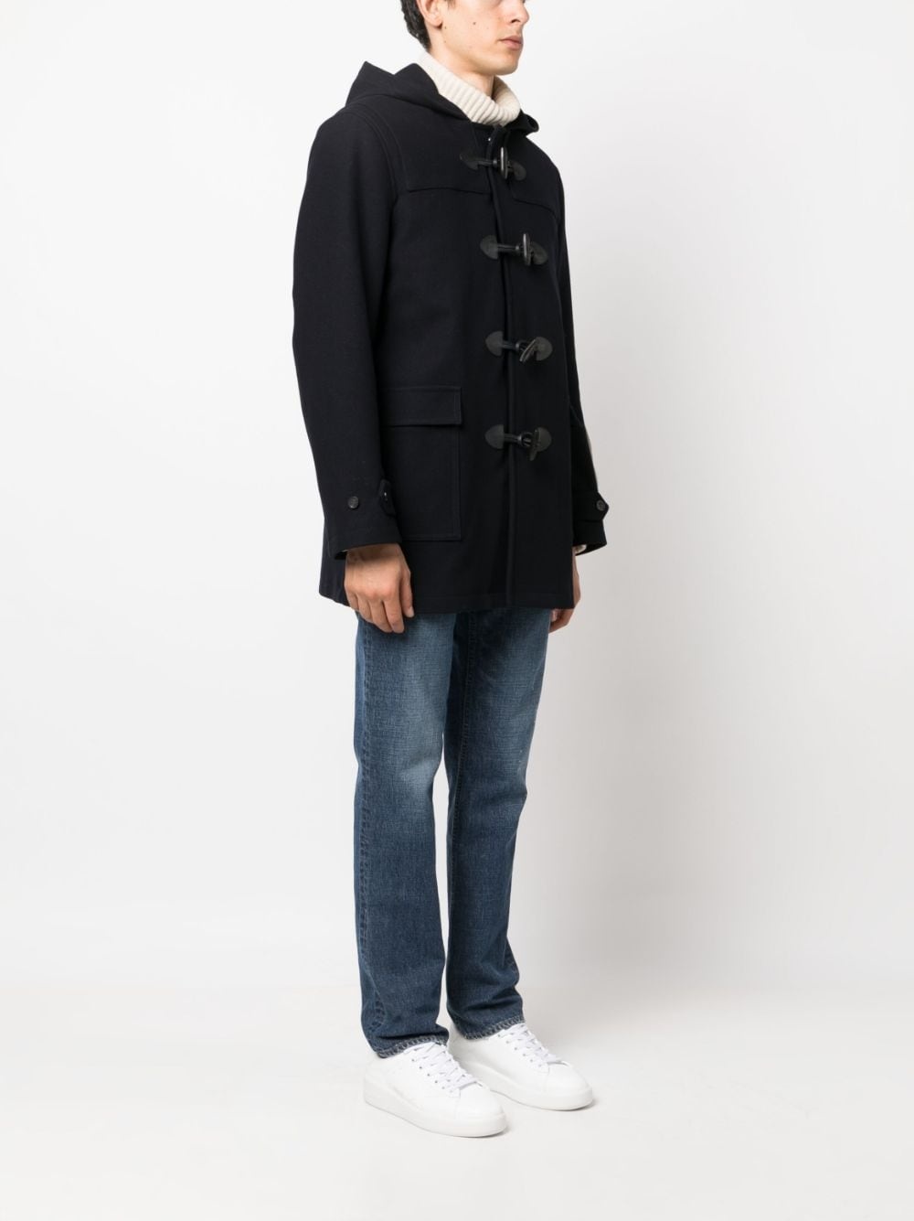 hooded wool-blend duffle coat - 3