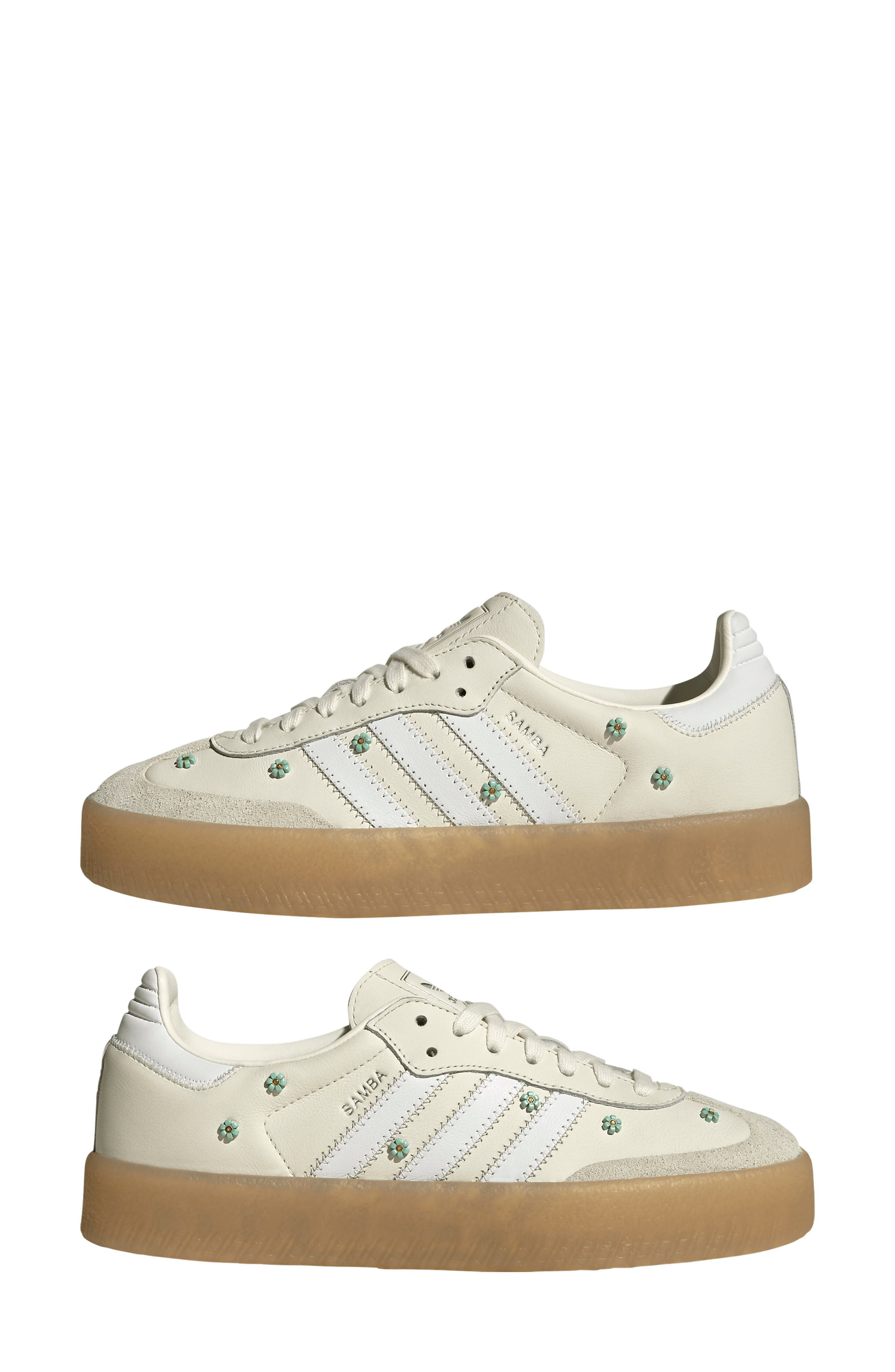 adidas Sambae Sneaker in Off White/White/Clear Mint at Nordstrom - 7