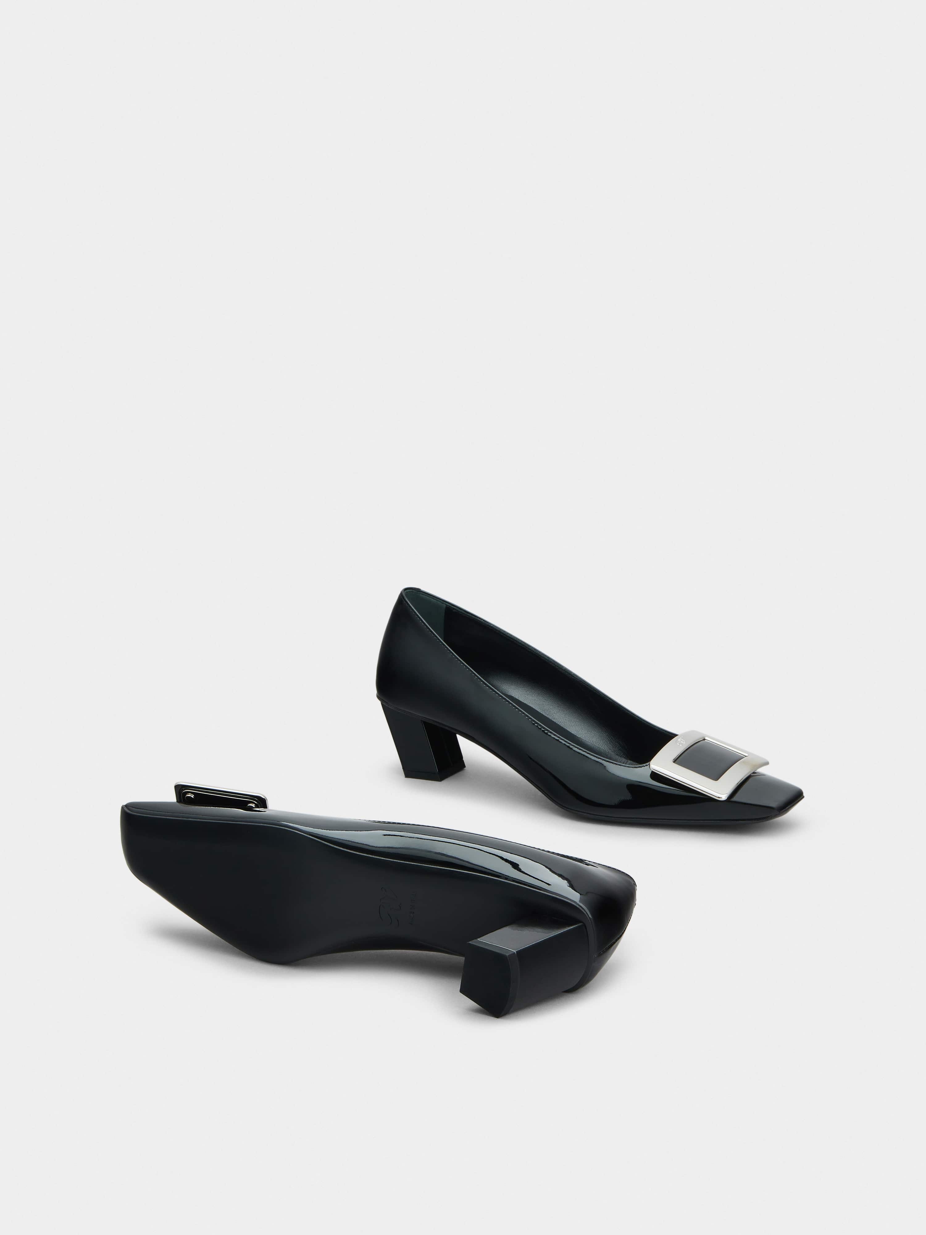 Belle Vivier Metal Buckle Pumps in Patent Leather - 6