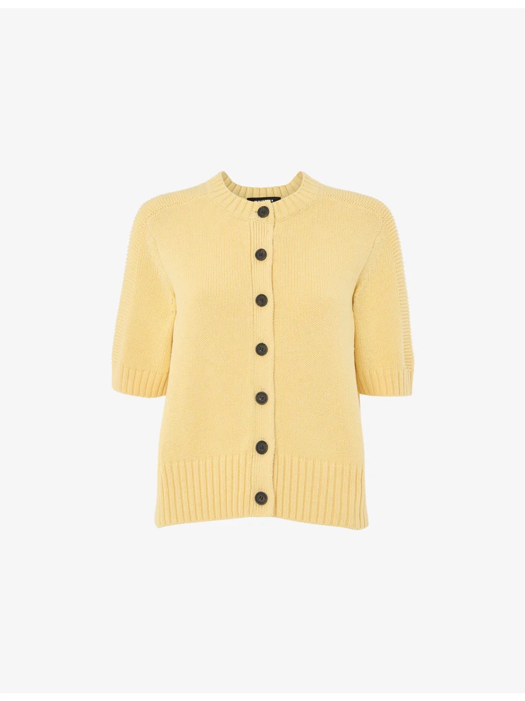 Button-Down Short-Sleeve Cotton Cardigan - 1