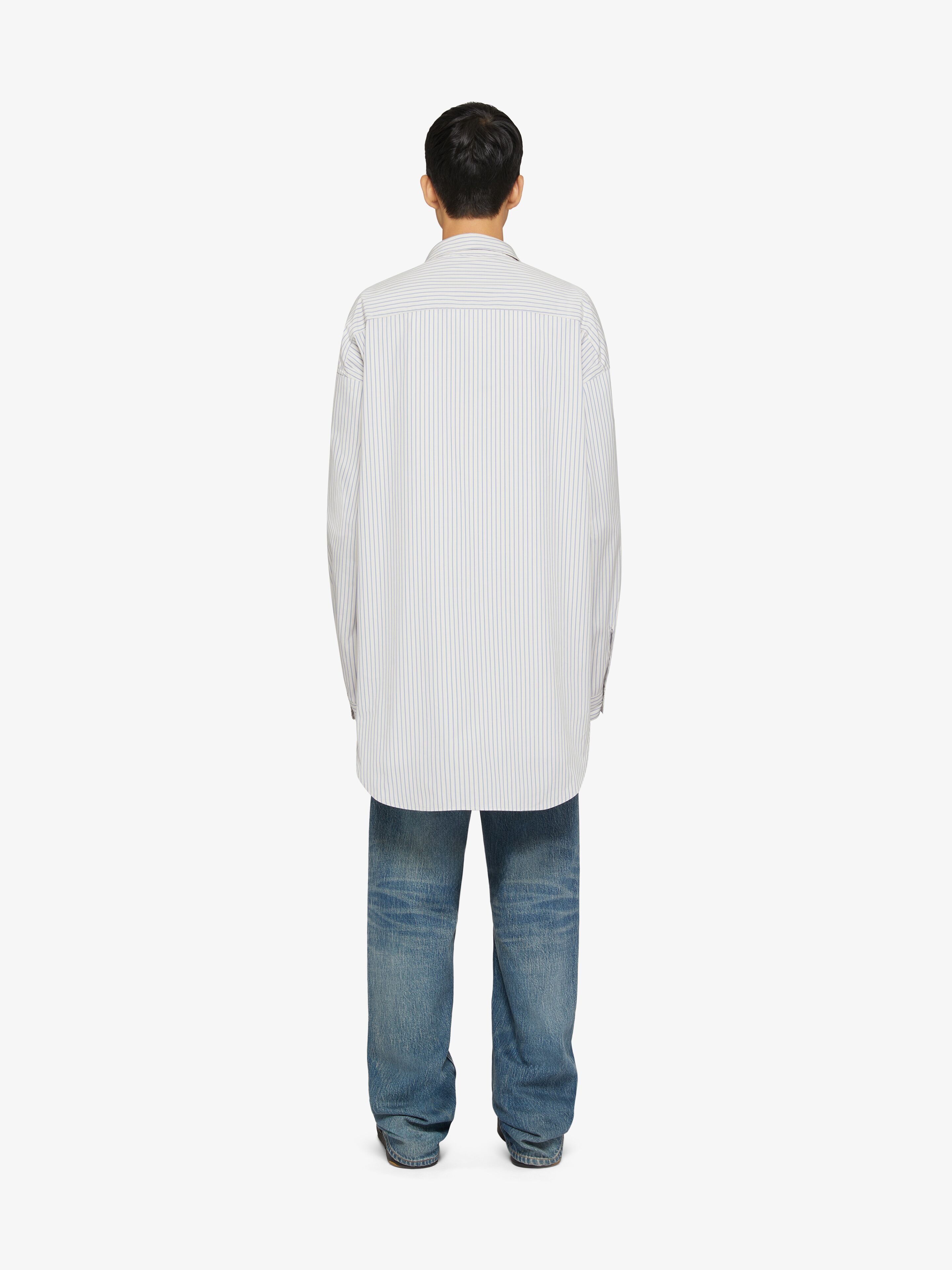 OVERSIZED ASYMMETRICAL SHIRT IN COTTON WITH STRIPES - 4