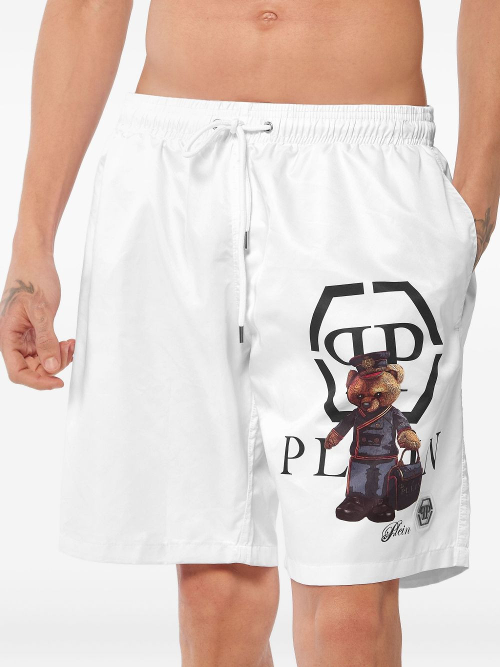 teddy-print swim shorts - 2