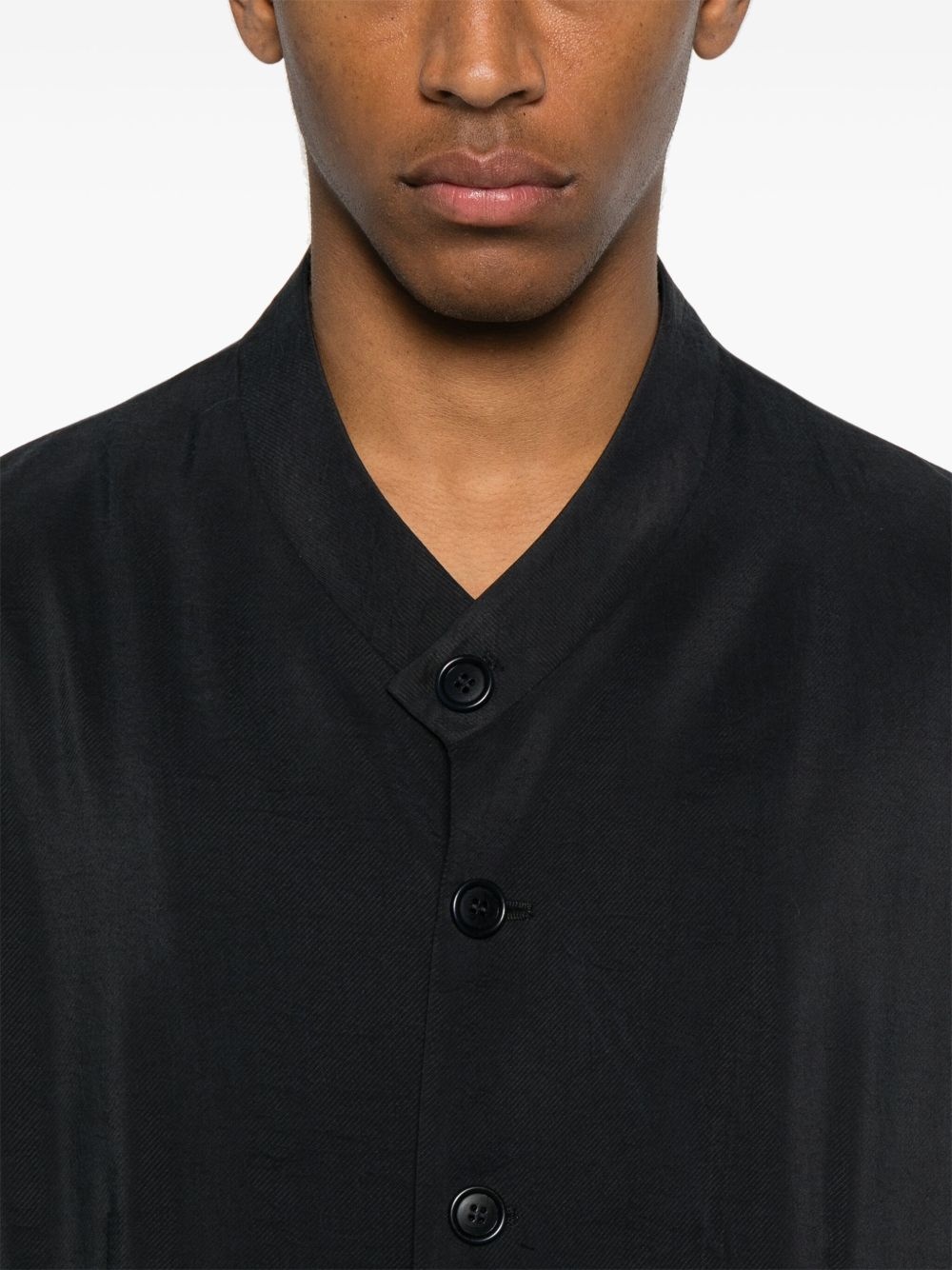 band-collar blazer - 5