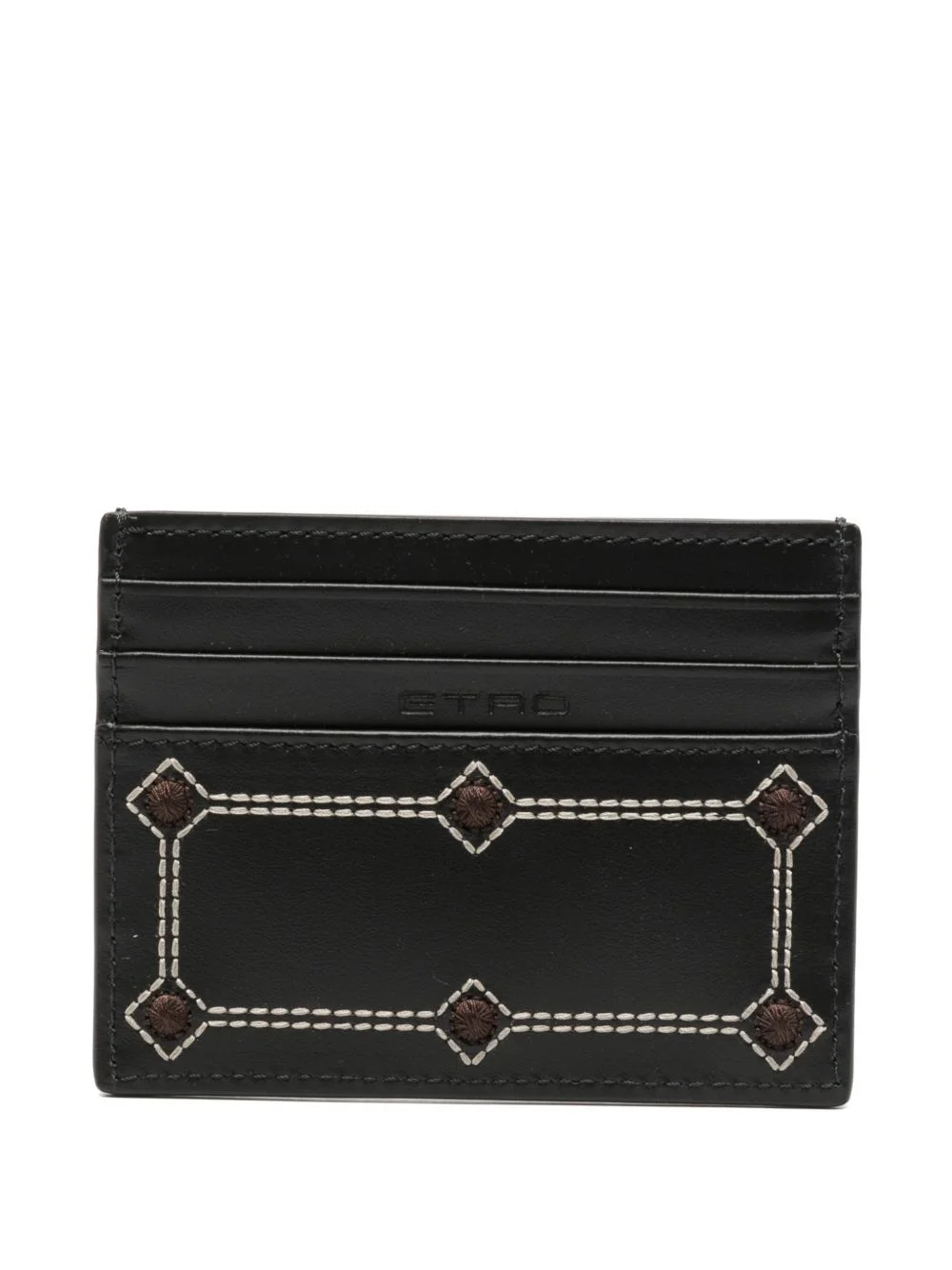 embroidered leather cardholder - 1