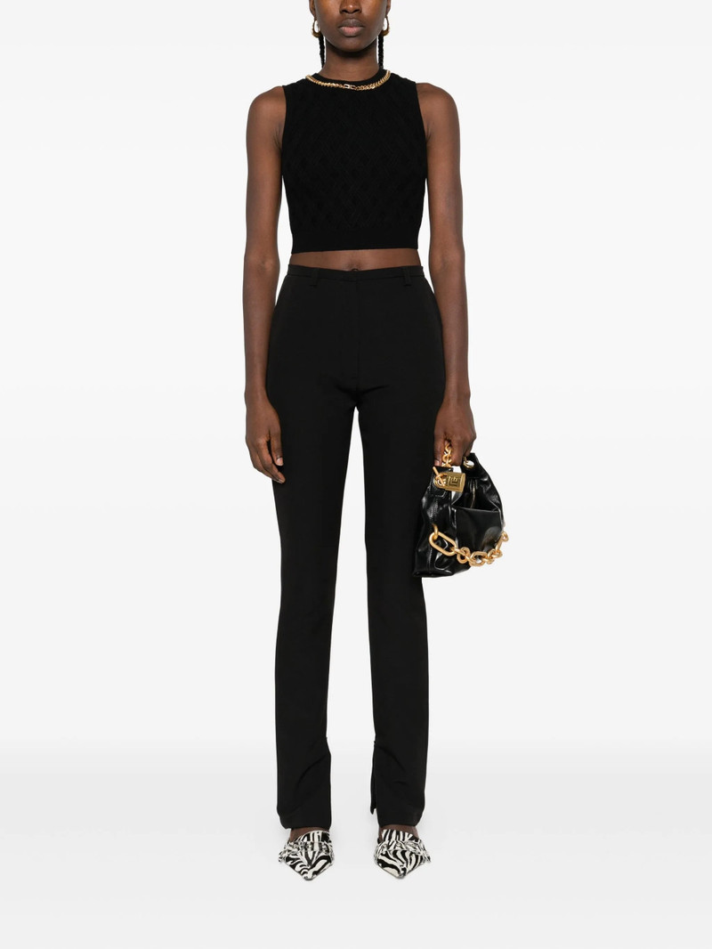 Elisabetta Franchi Chain-embellished Diamond-pattern Crop Top 4