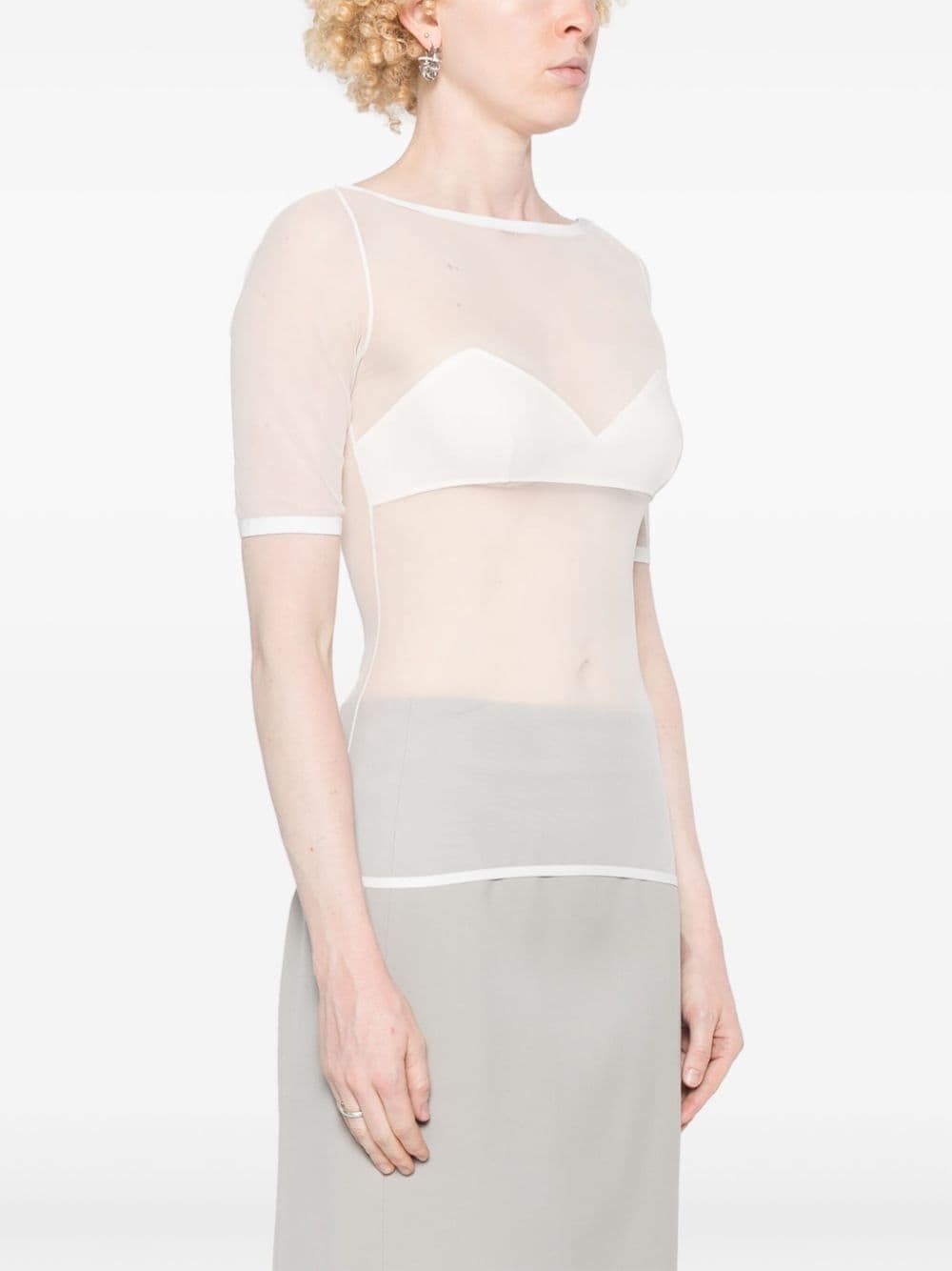 triangle-bra jersey T-shirt - 3