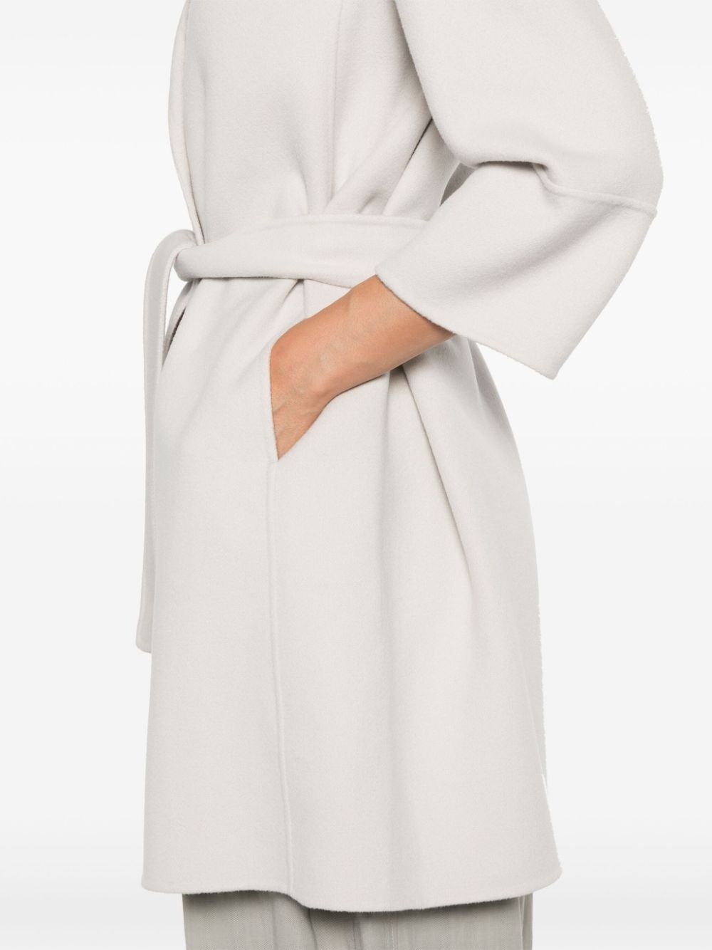 belted wool coat - 5