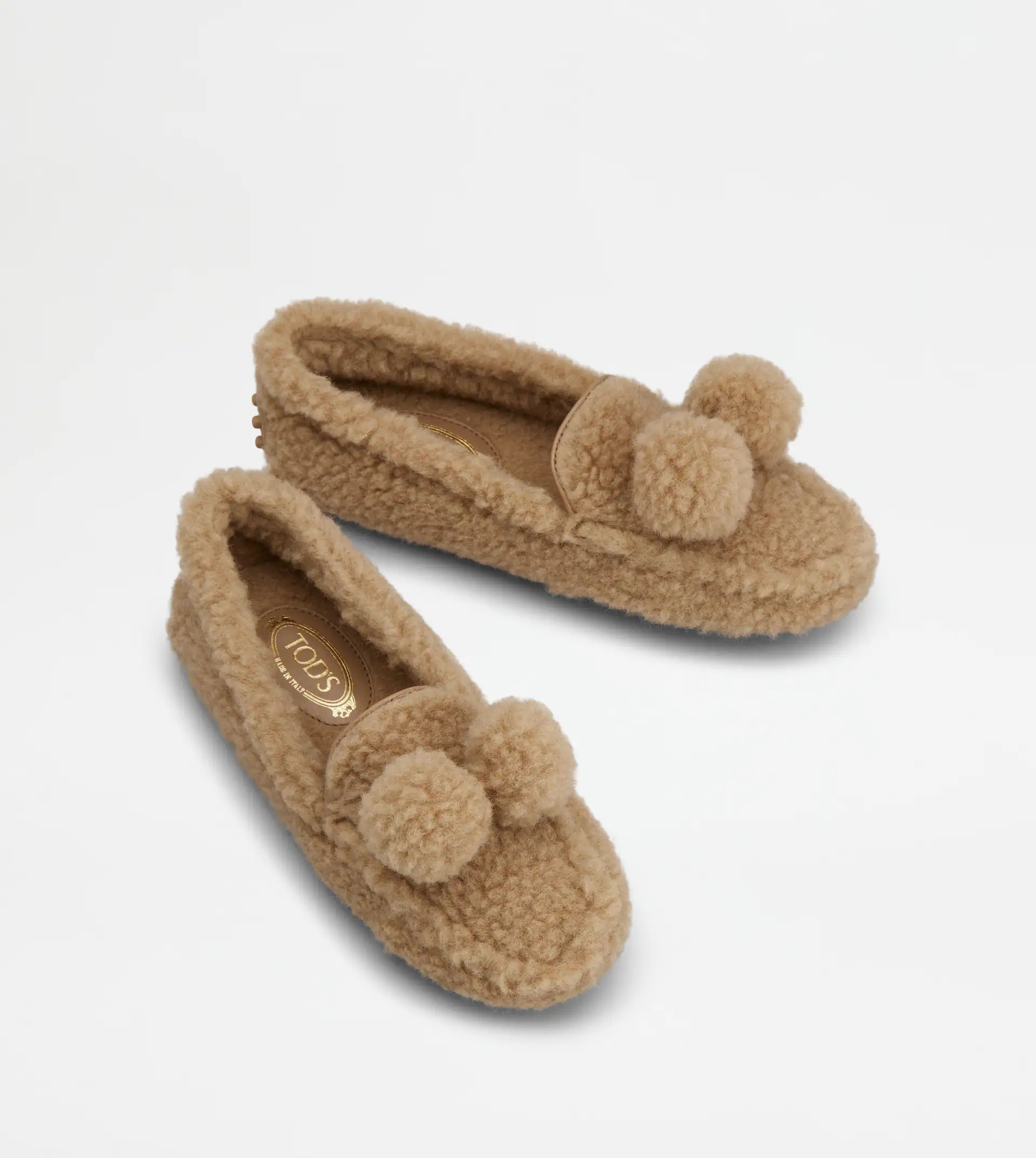 GOMMINO DRIVING SHOES IN WOOL - BEIGE - 3