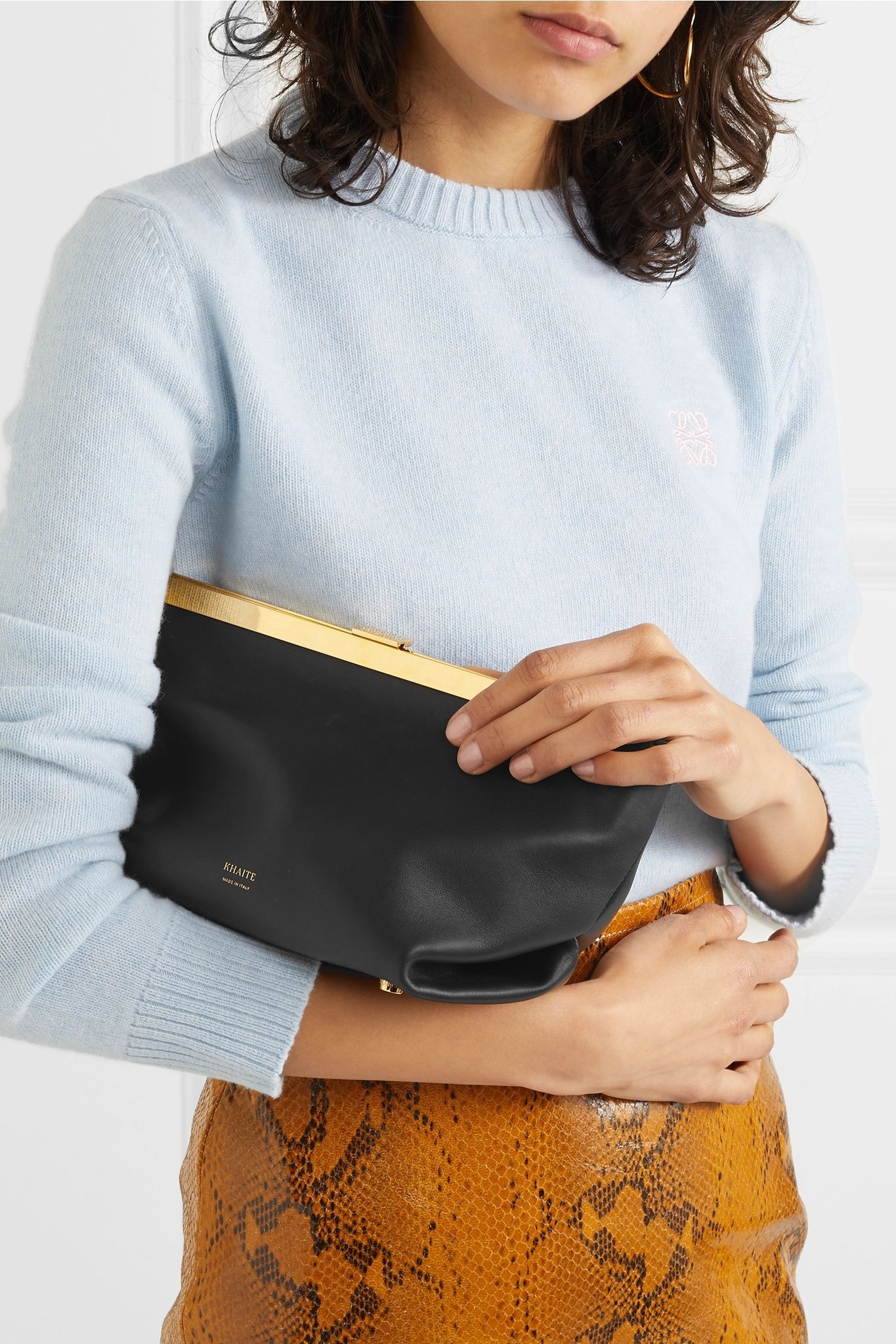 Envelope Pleat leather clutch  - 2