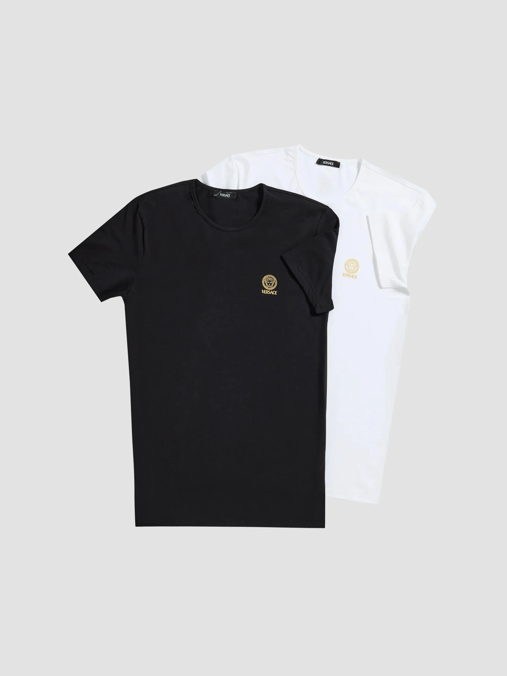 Men's Medua Logo Jersey Crewneck T-Shirt 2-Pack - White Black - 1