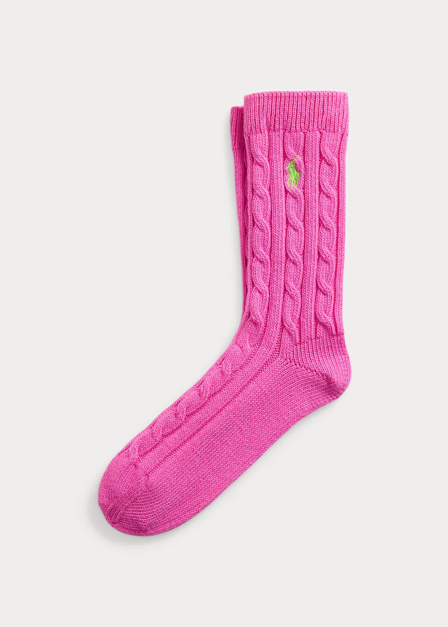 Cable-Knit Crew Socks - 1