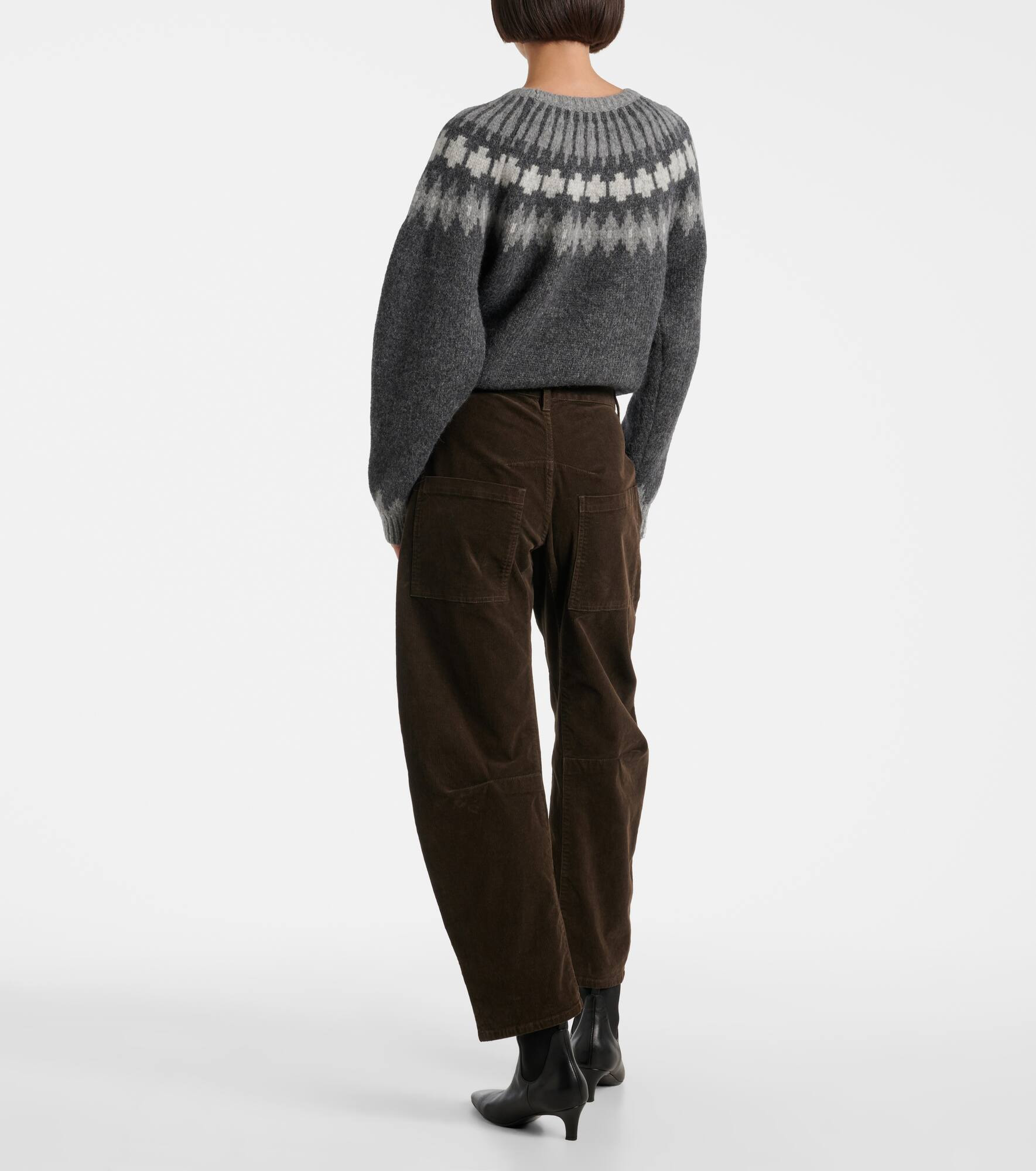 Shon cotton-blend corduroy barrel-leg pants - 3